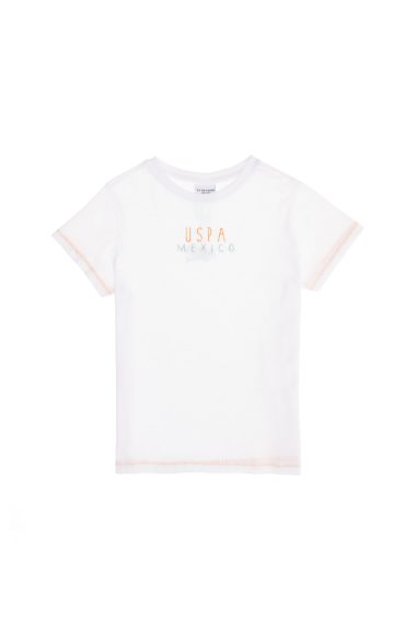 تی شرت یقه گرد یقه گرد سفید  استاندارد فیت  پسرانه یو اس پولو | US POLO ASSN