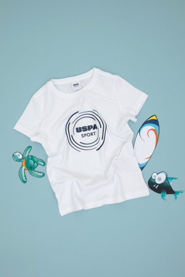 تی شرت یقه گرد  سفید  رگولار  پسرانه یو اس پولو | US POLO ASSN