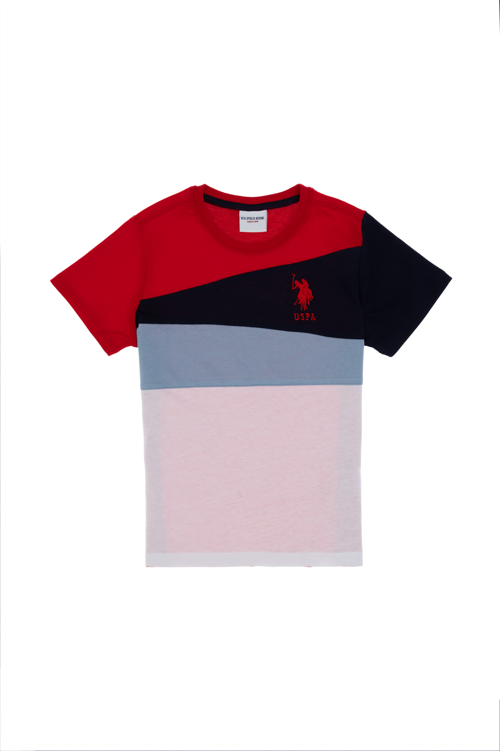 تی شرت یقه گرد قرمز رگولار پسرانه یو اس پولو | US POLO ASSN