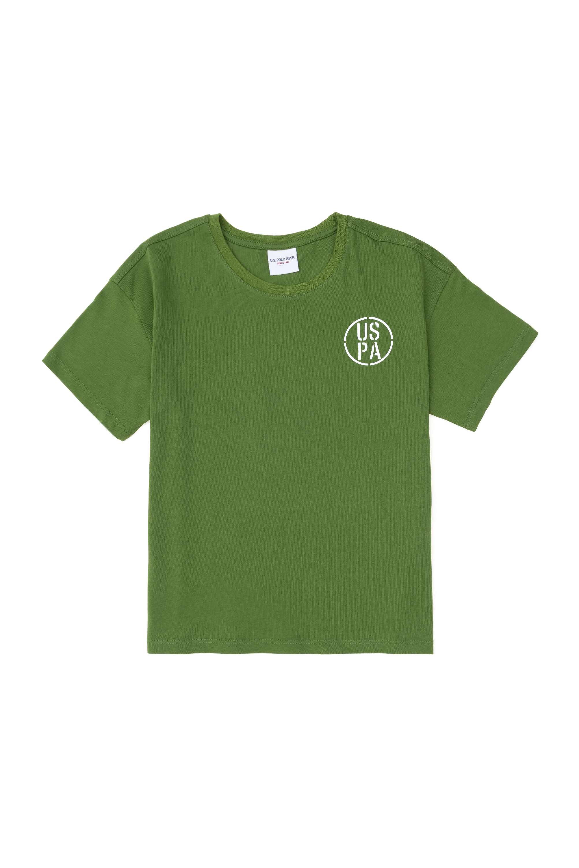 تی شرت یقه گرد اورسایز سبز Oversize پسرانه یو اس پولو | US POLO ASSN