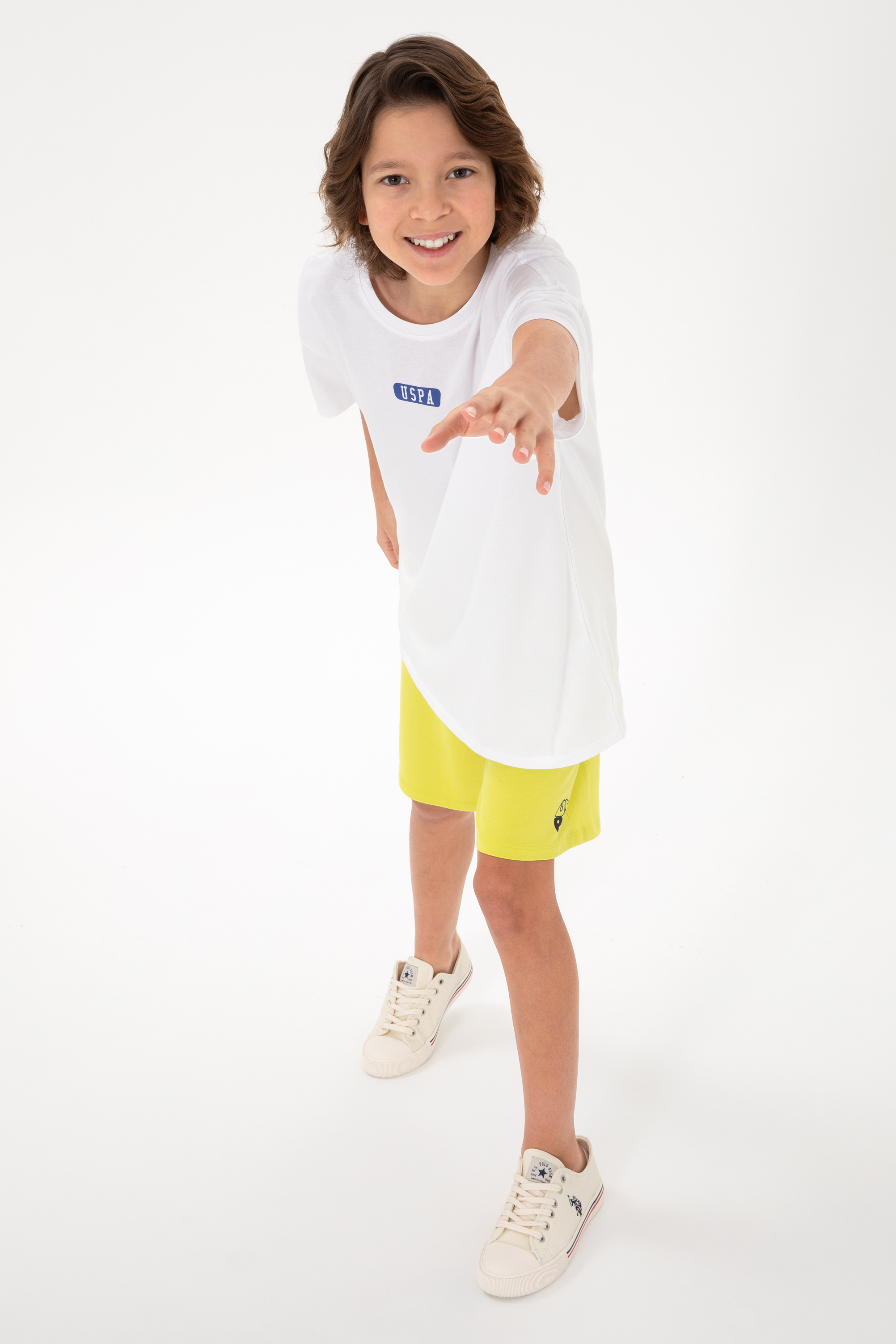 تی شرت یقه گرد اورسایز سفید Oversize پسرانه یو اس پولو | US POLO ASSN