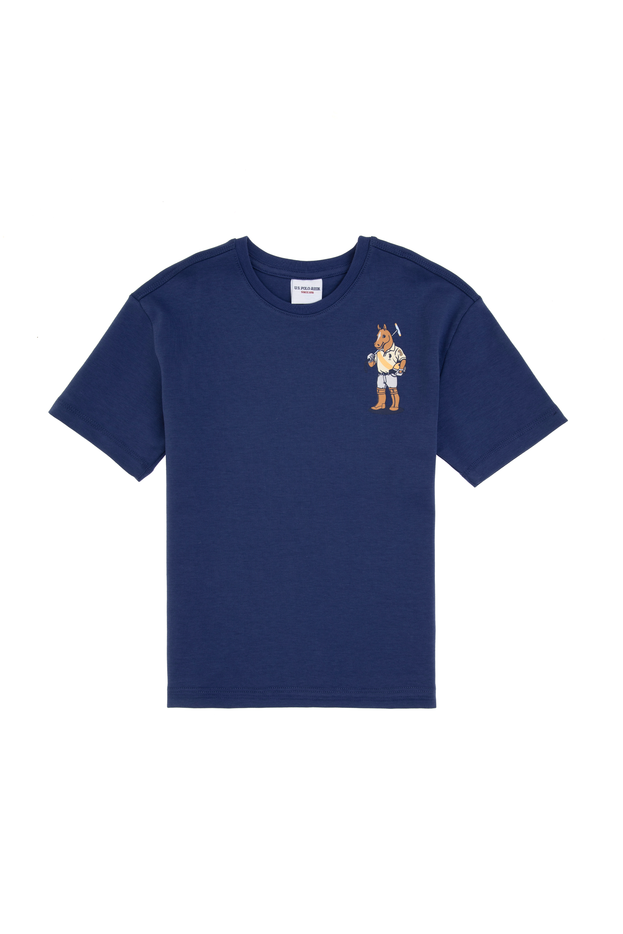 تی شرت یقه گرد لاجورد روشن ریلکس پسرانه یو اس پولو | US POLO ASSN