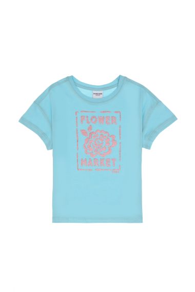 تی شرت یقه گرد  نیلی  رگولار  دخترانه یو اس پولو | US POLO ASSN