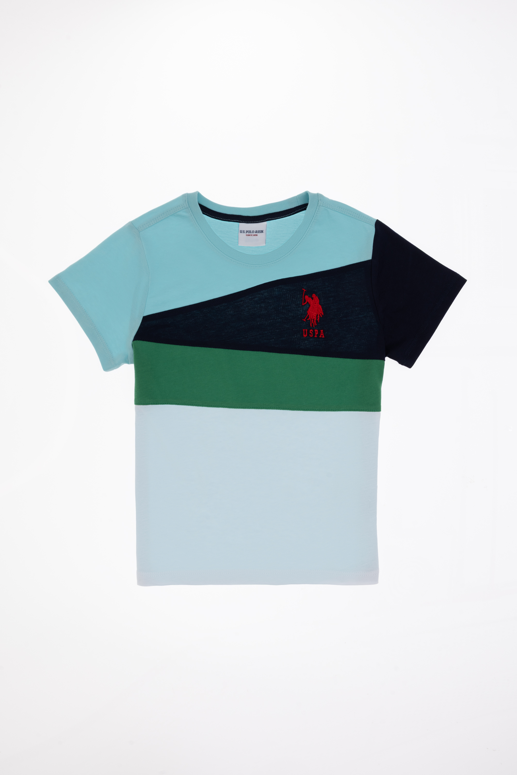 تی شرت یقه گرد نیلی رگولار پسرانه یو اس پولو | US POLO ASSN