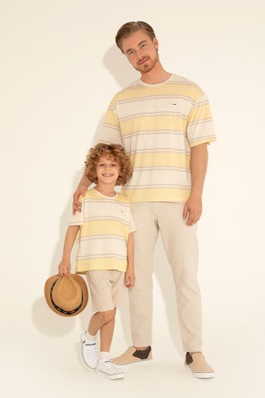 تی شرت یقه گرد اورسایز  زعفرانی  Oversize  پسرانه یو اس پولو | US POLO ASSN