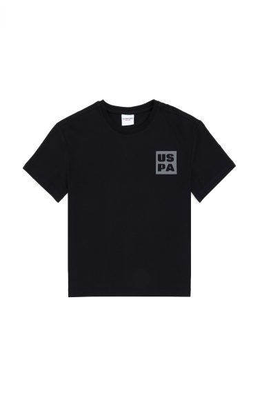 تی شرت یقه گرد اورسایز  سیاه  ریلکس  پسرانه یو اس پولو | US POLO ASSN