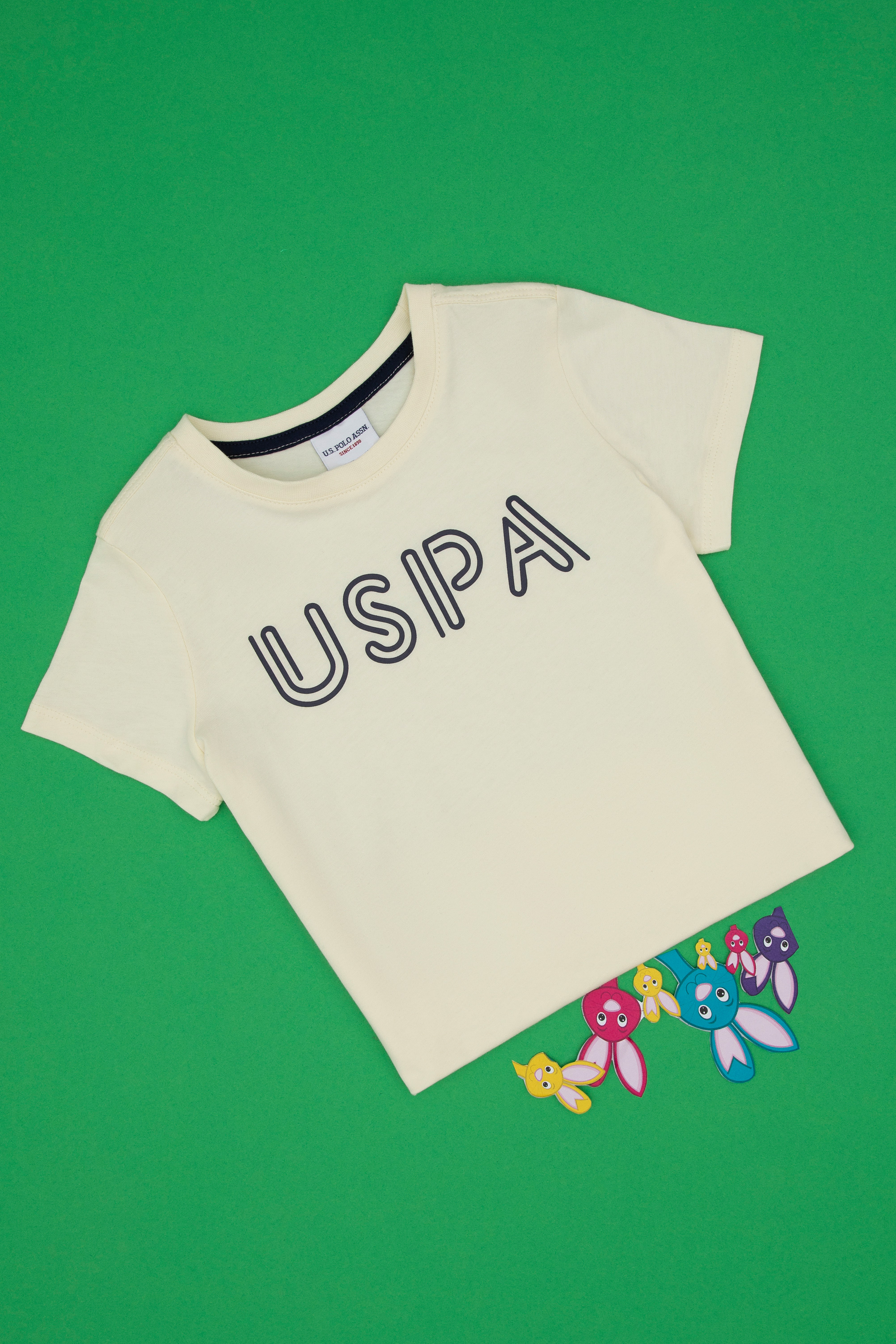 تی شرت یقه گرد بیسیک سفید رگولار پسرانه یو اس پولو | US POLO ASSN
