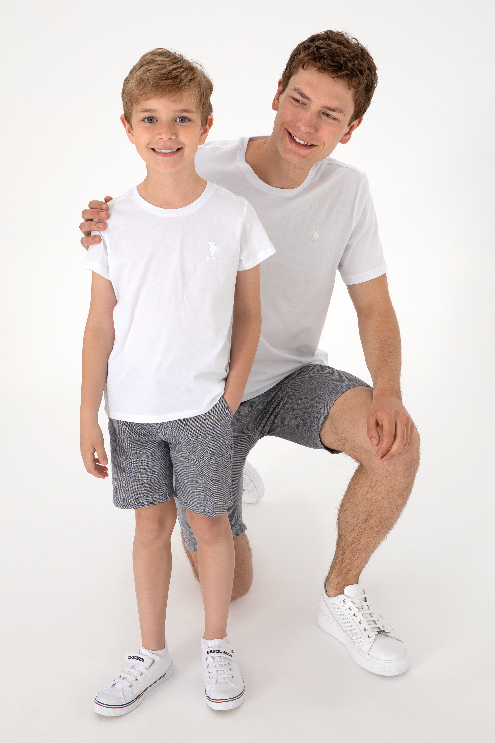 تی شرت یقه گرد بیسیک سفید رگولار پسرانه یو اس پولو | US POLO ASSN