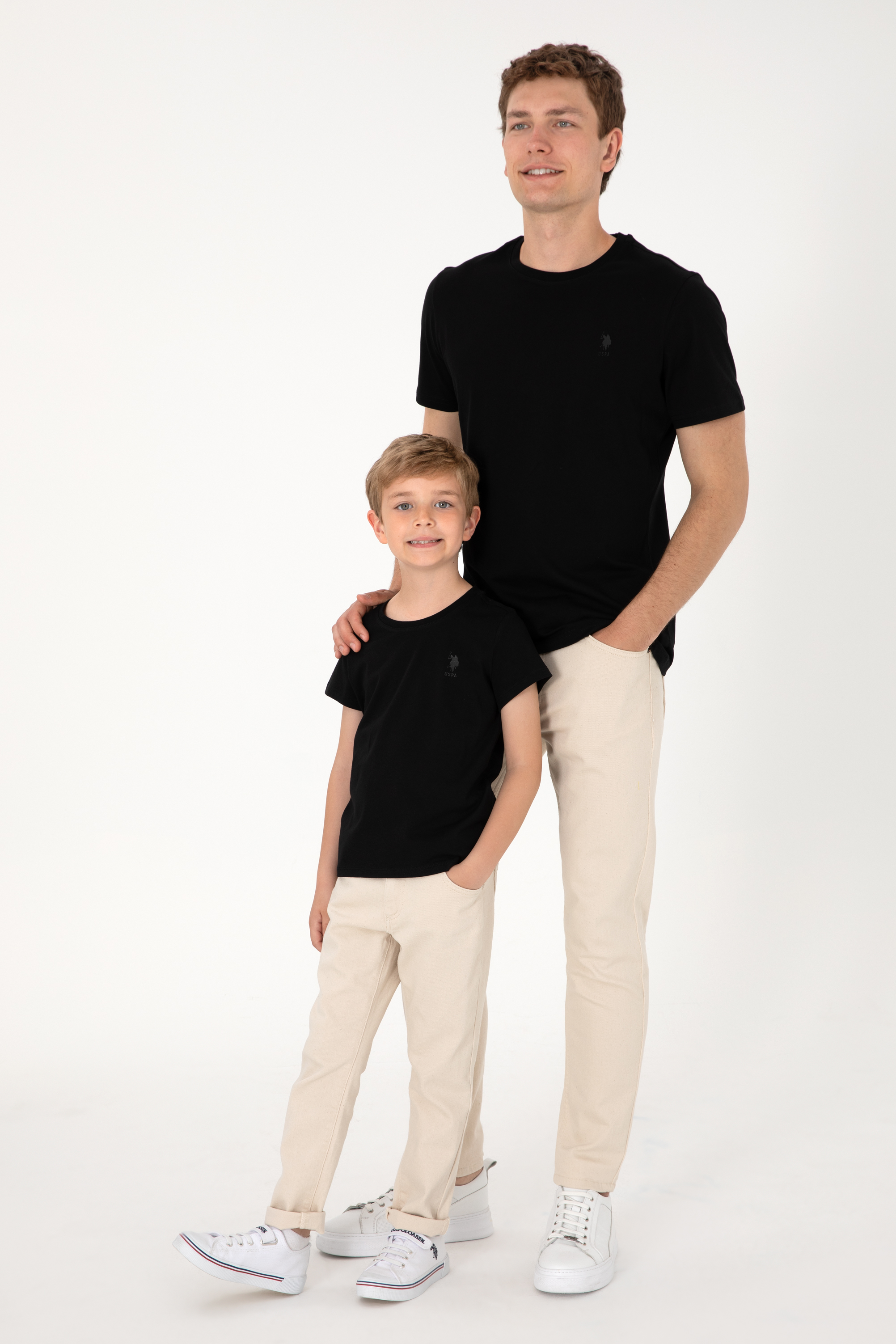 تی شرت یقه گرد بیسیک سیاه رگولار پسرانه یو اس پولو | US POLO ASSN