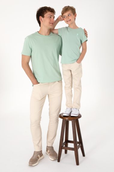 تی شرت یقه گرد بیسیک  سبزآبی  رگولار  پسرانه یو اس پولو | US POLO ASSN