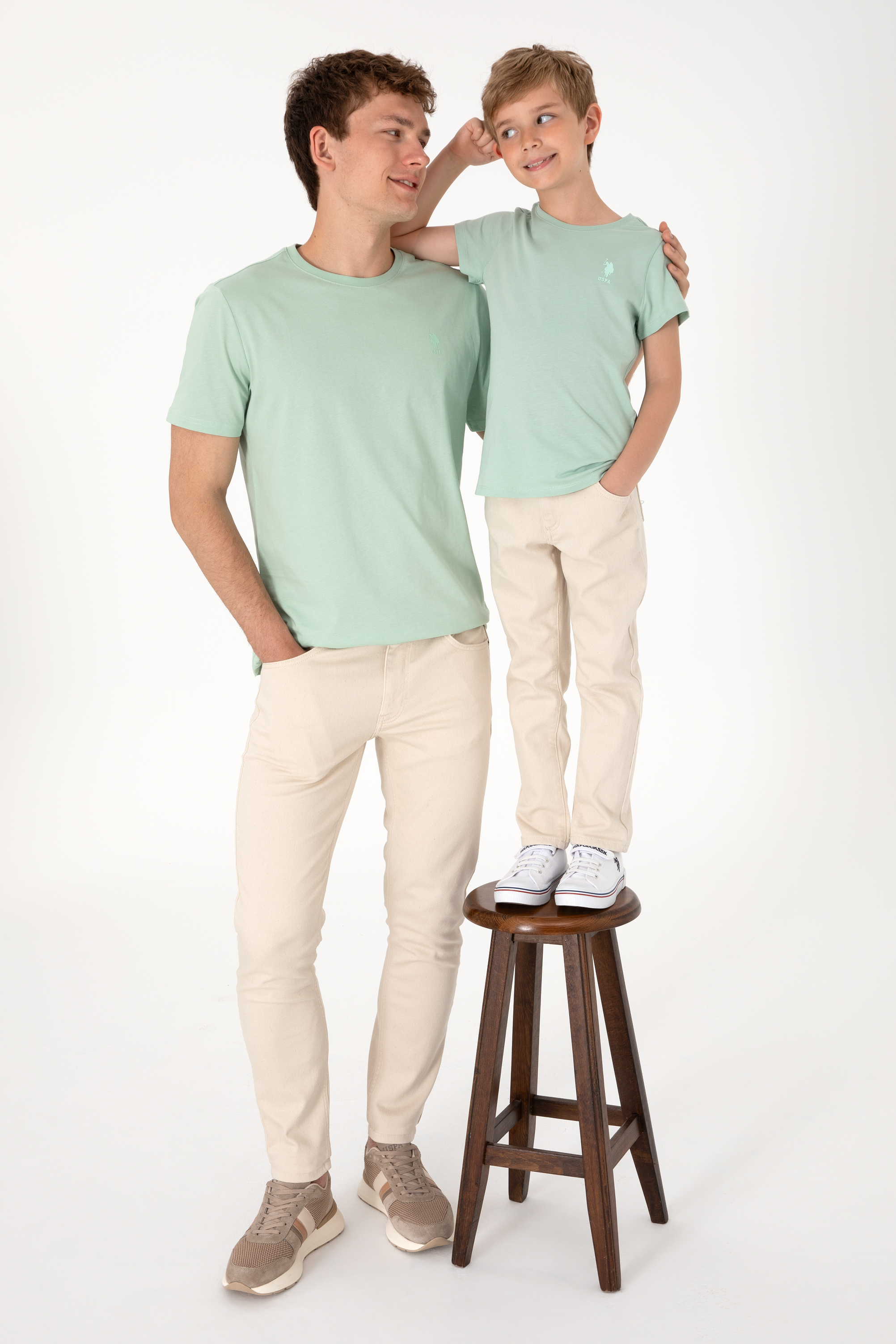 تی شرت یقه گرد بیسیک سبزآبی رگولار پسرانه یو اس پولو | US POLO ASSN