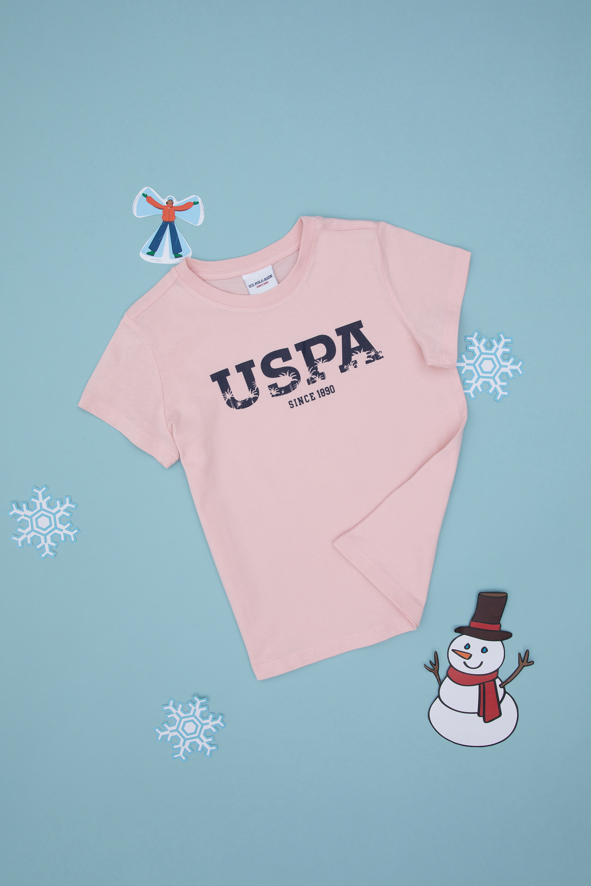 تی شرت یقه گرد بیسیک صورتی رگولار پسرانه یو اس پولو | US POLO ASSN