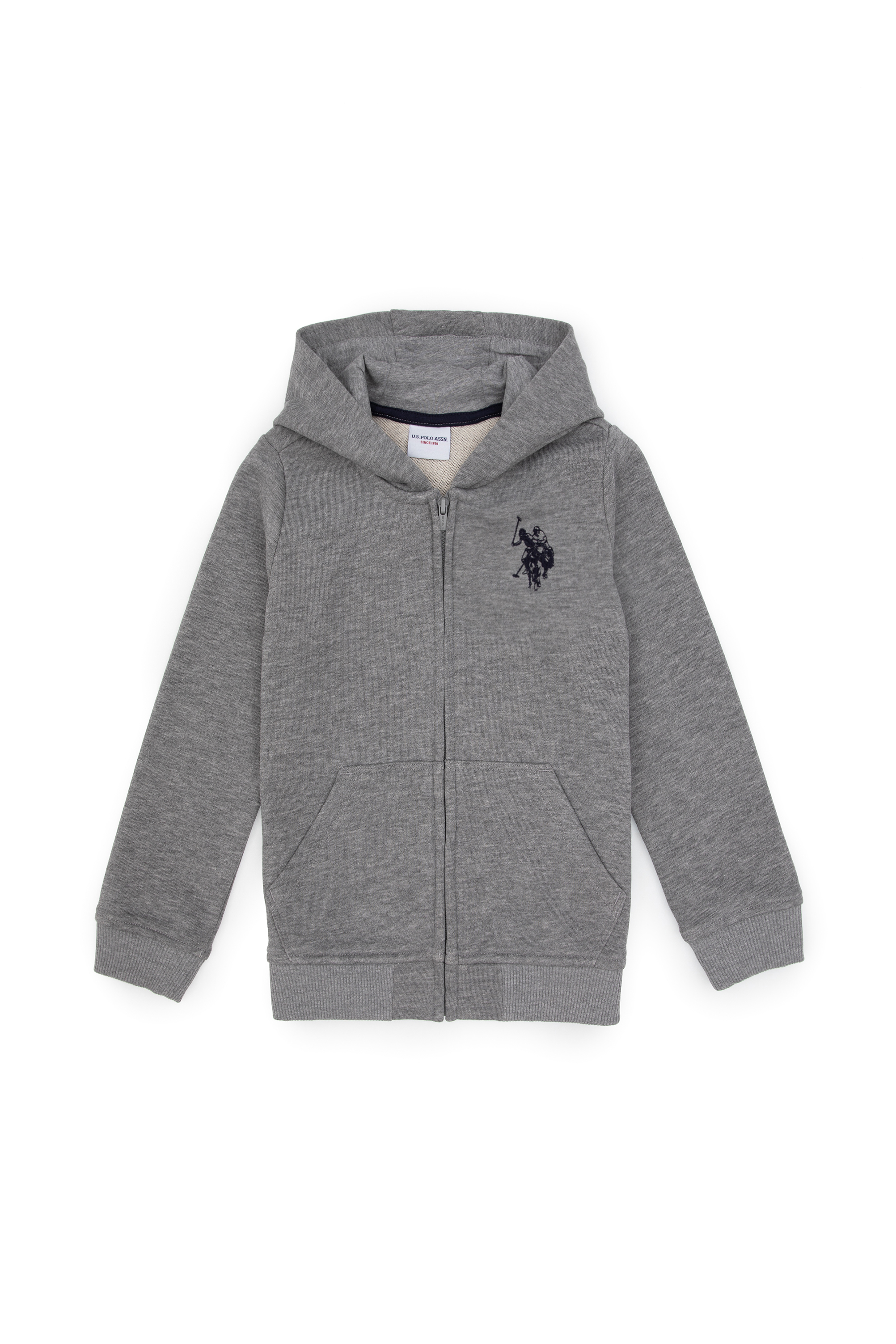 ژاکت خاکستری ملانژ رگولار پسرانه یو اس پولو | US POLO ASSN