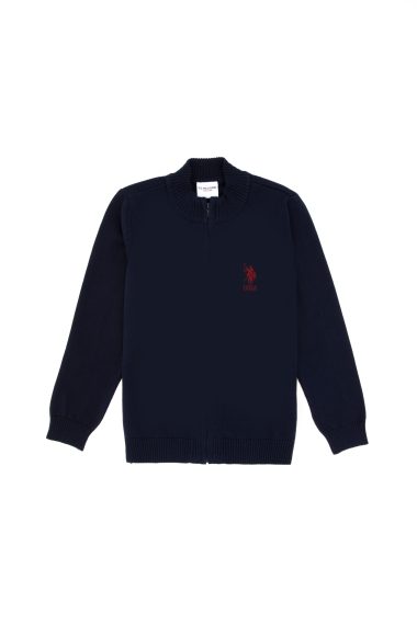 ژاکت تریکو  لاجورد  اندامی  پسرانه یو اس پولو | US POLO ASSN