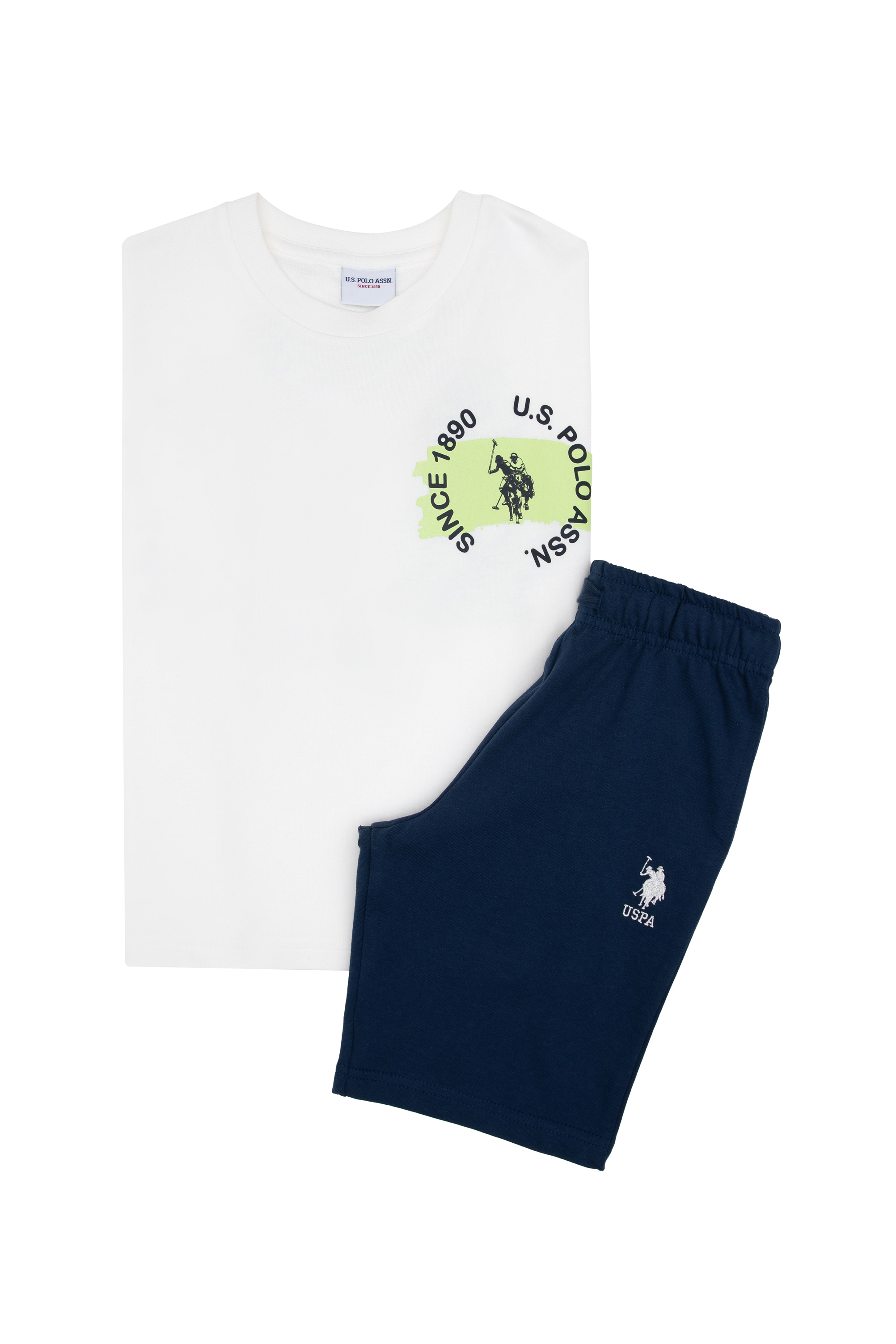 ست پیژامه سفید استاندارد فیت پسرانه یو اس پولو | US POLO ASSN