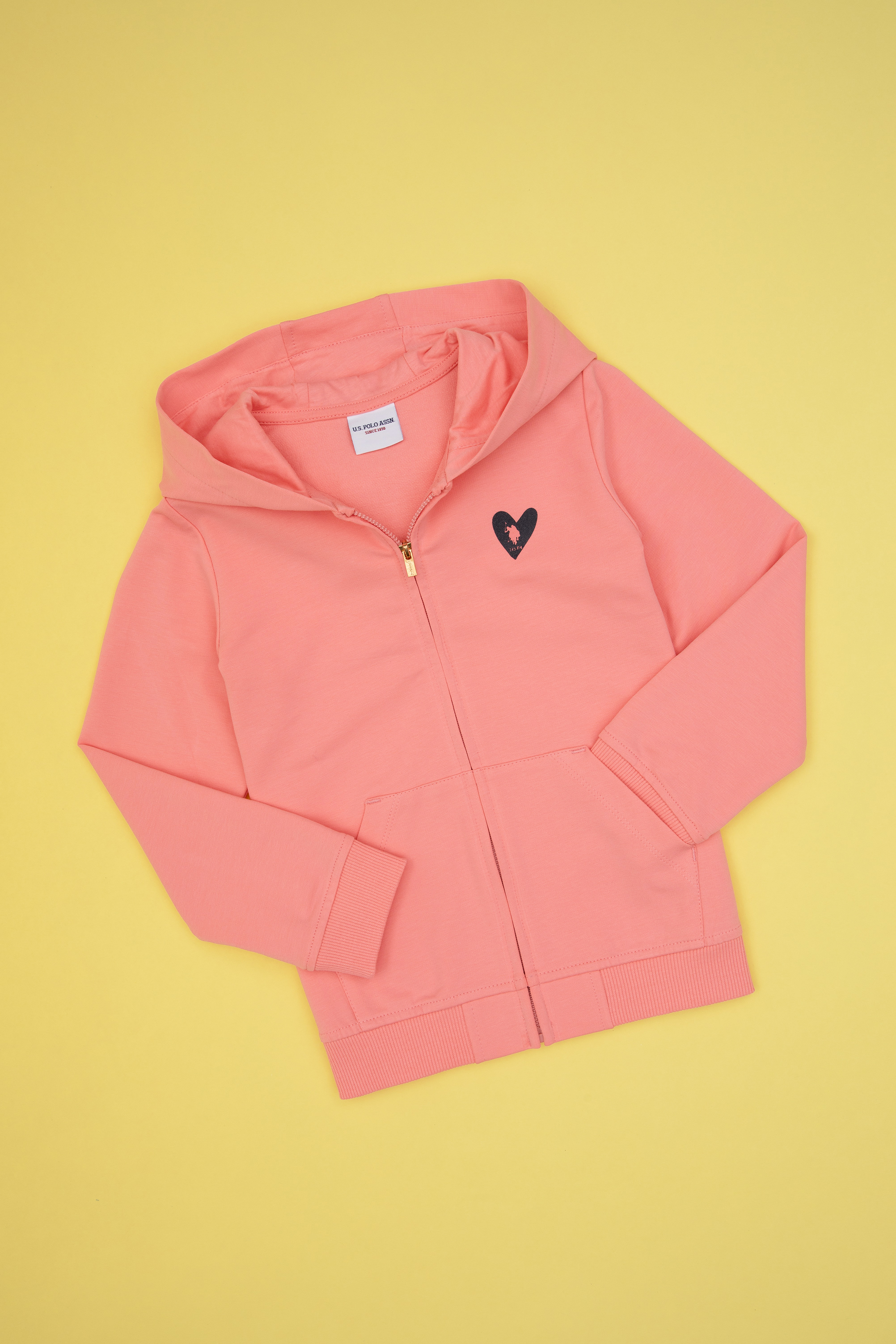 ژاکت هودی صورتی رگولار دخترانه یو اس پولو | US POLO ASSN