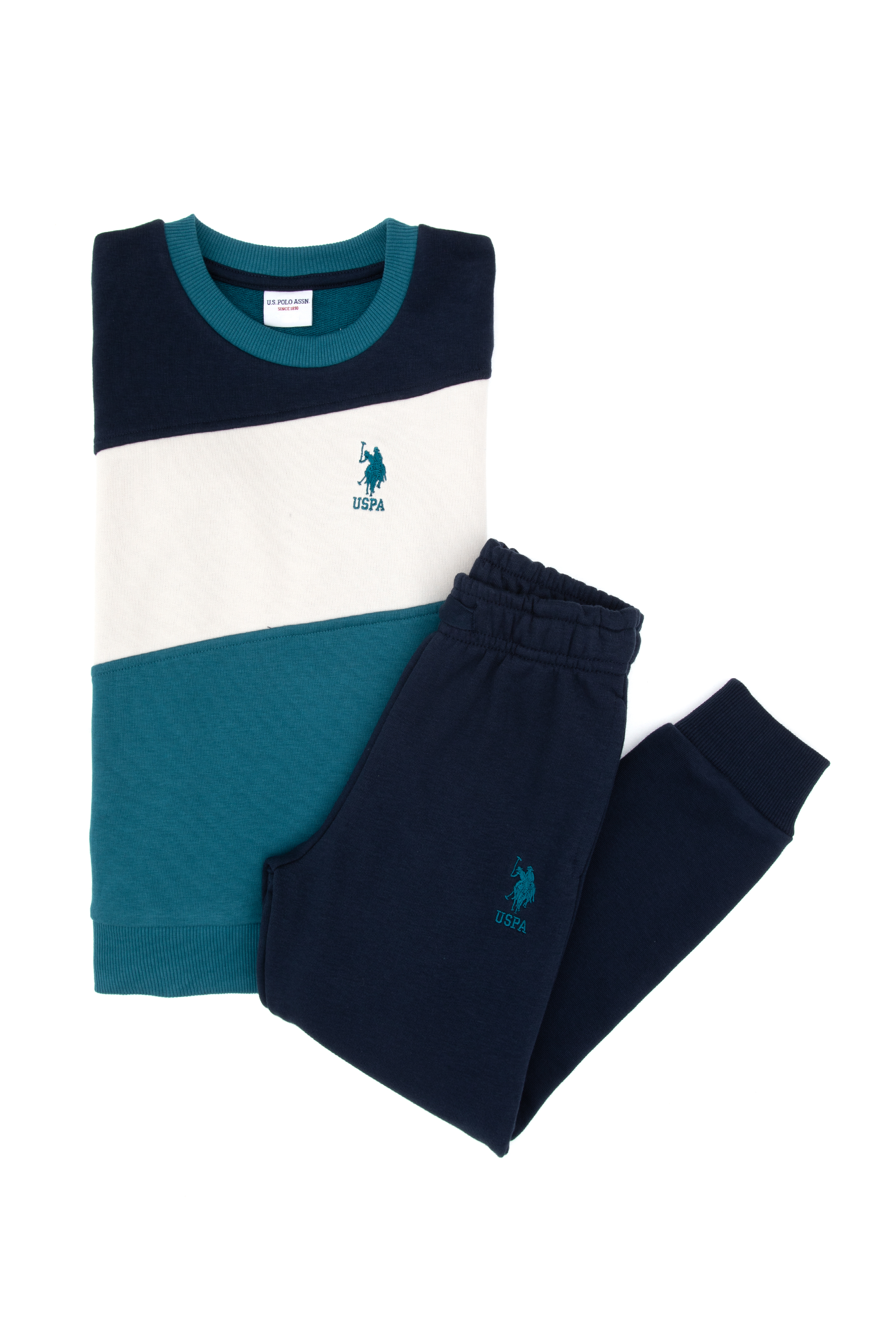 ست پیژامه سبز تیره استاندارد فیت پسرانه یو اس پولو | US POLO ASSN