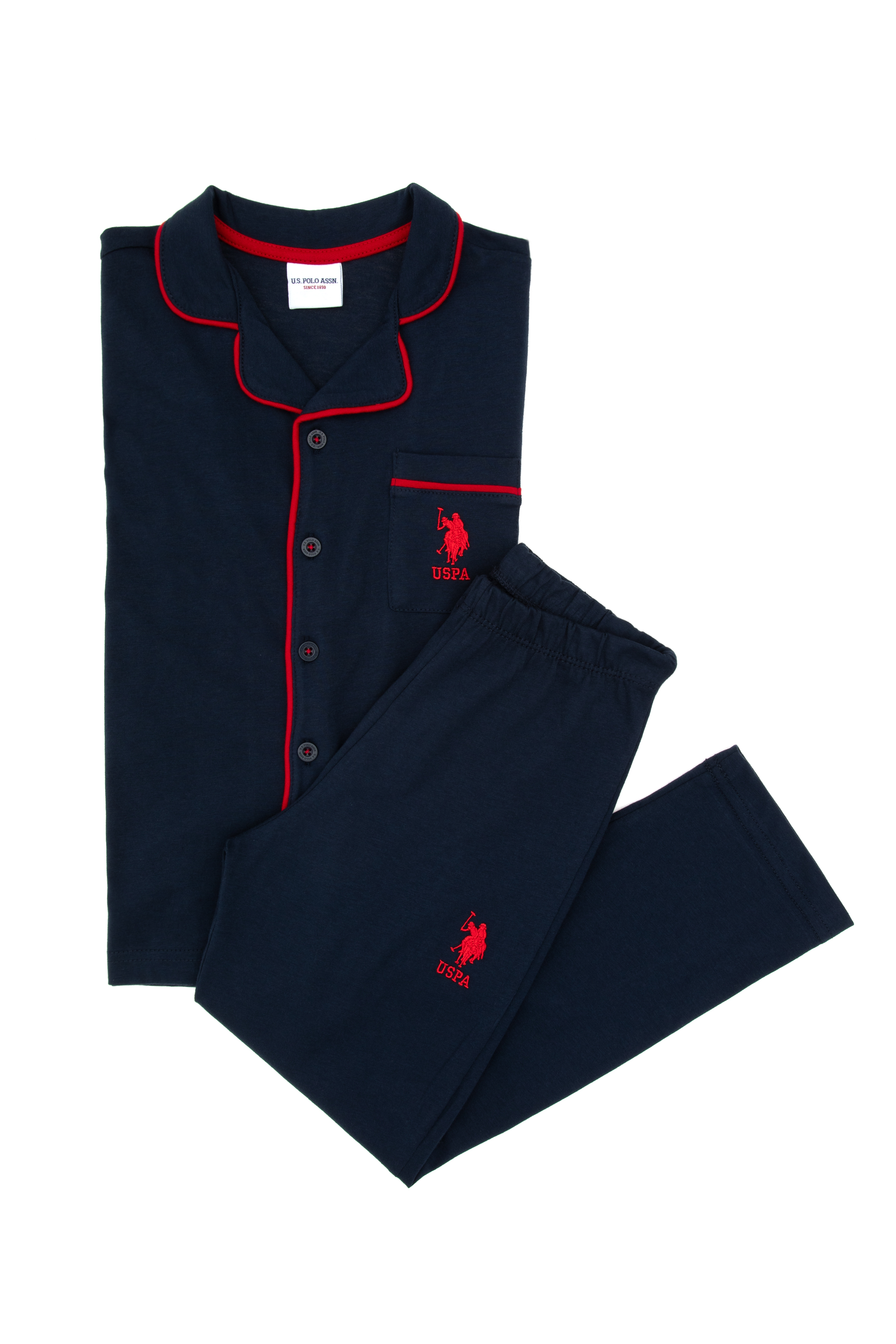 ست پیژامه لاجورد استاندارد فیت پسرانه یو اس پولو | US POLO ASSN