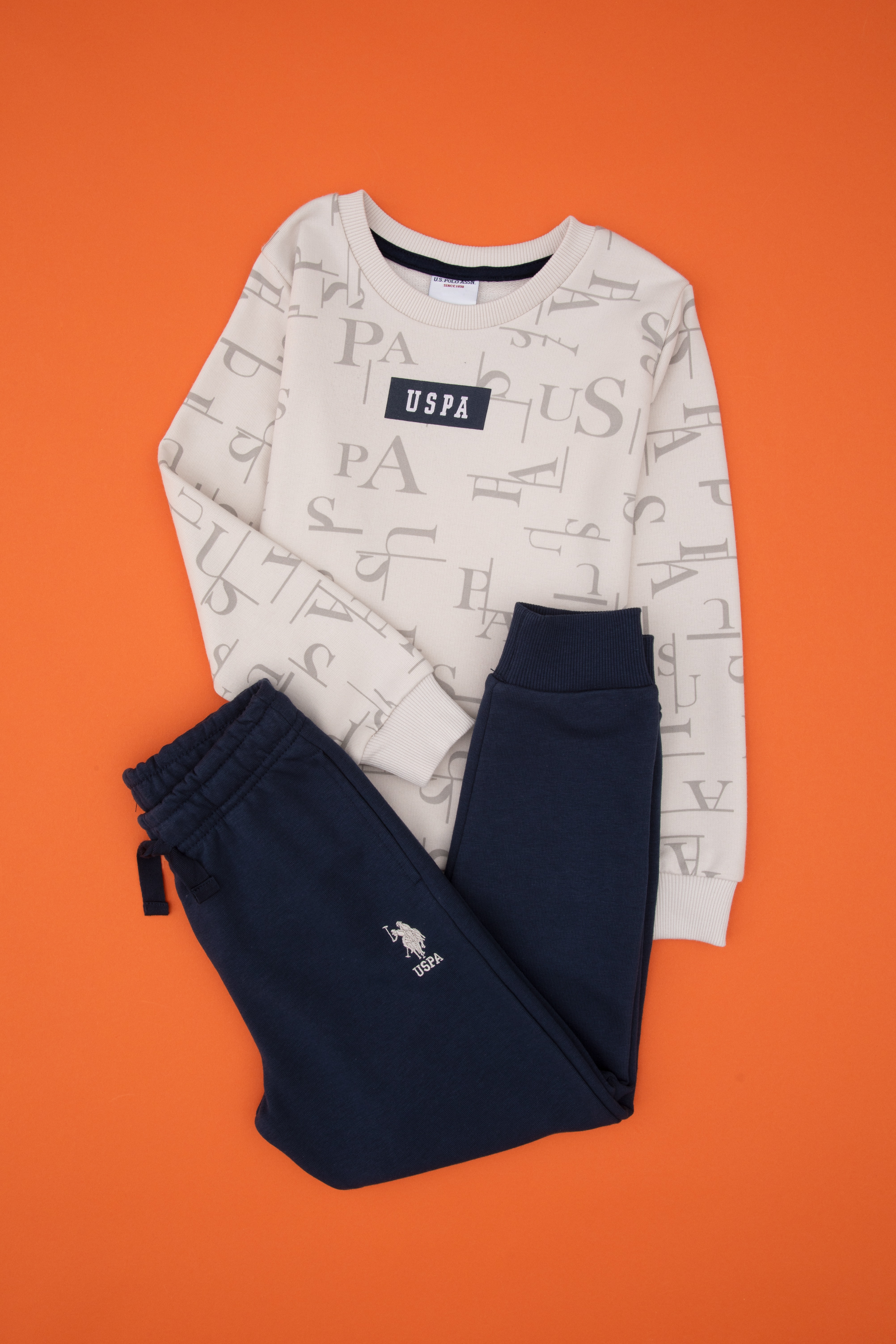 ست پیژامه خاکستری استاندارد فیت پسرانه یو اس پولو | US POLO ASSN