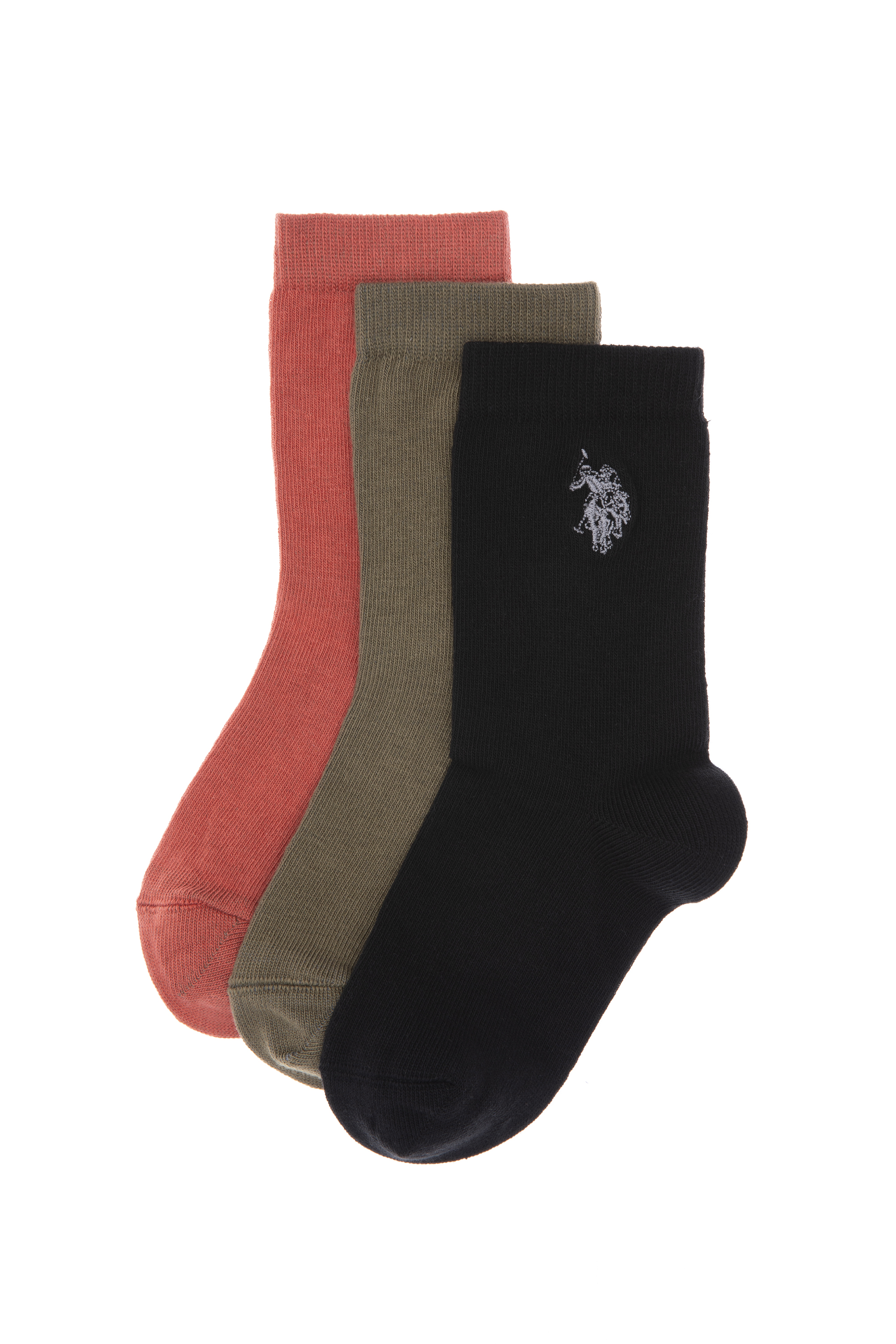 سه عدد جوراب سیاه رگولار پسرانه یو اس پولو | US POLO ASSN