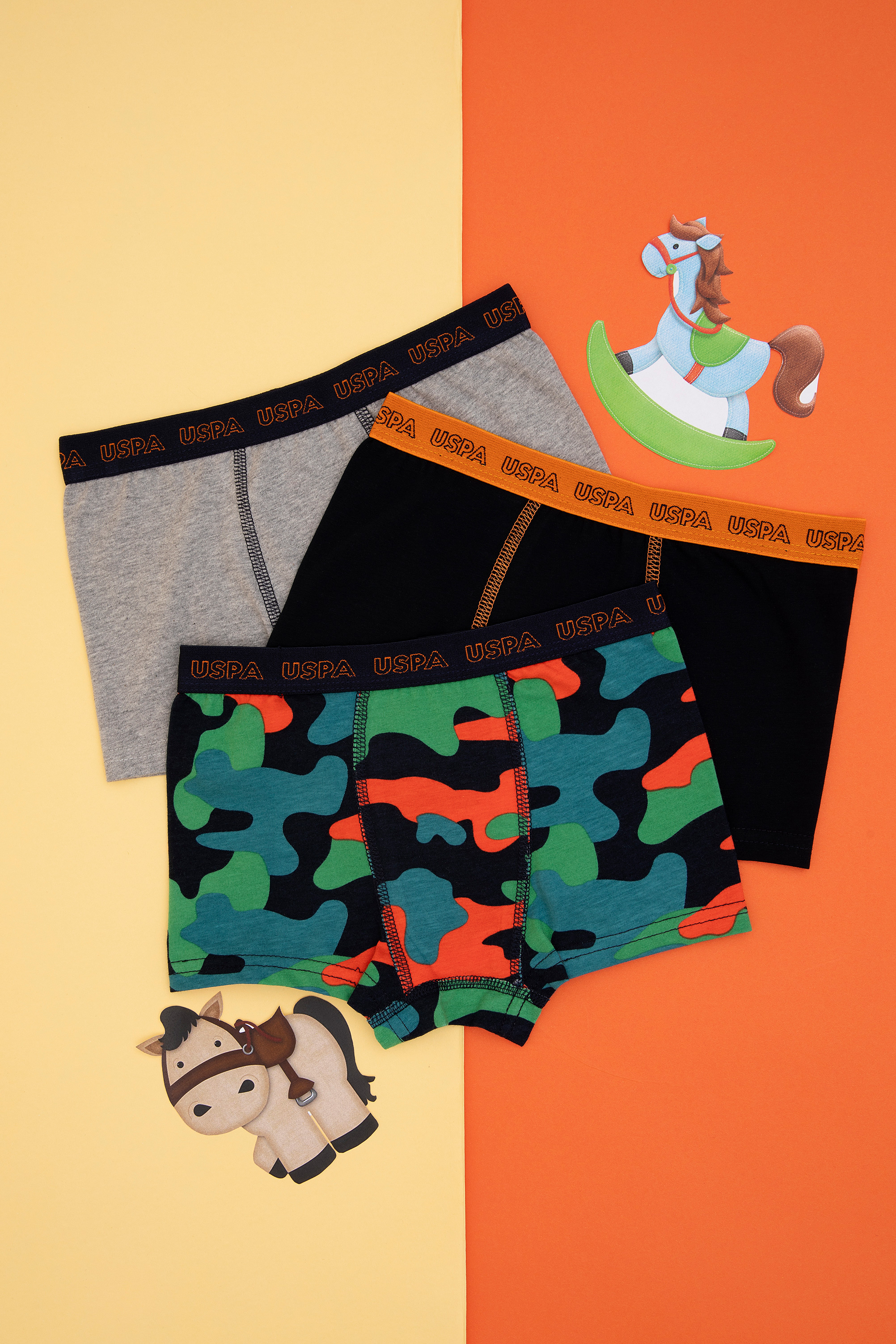 سه عدد باکسر لاجورد استاندارد فیت پسرانه یو اس پولو | US POLO ASSN