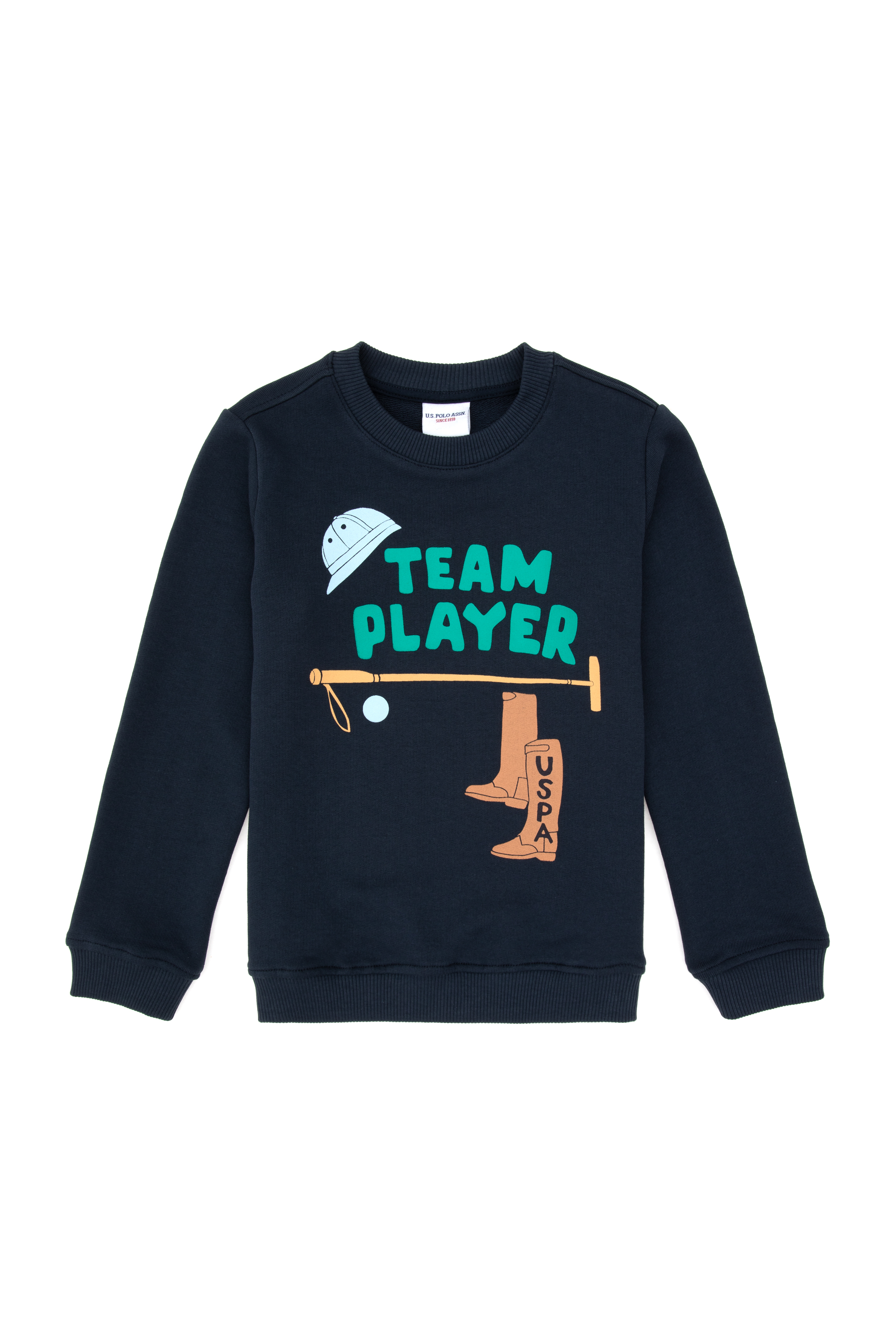 سویشرت لاجورد روشن رگولار پسرانه یو اس پولو | US POLO ASSN