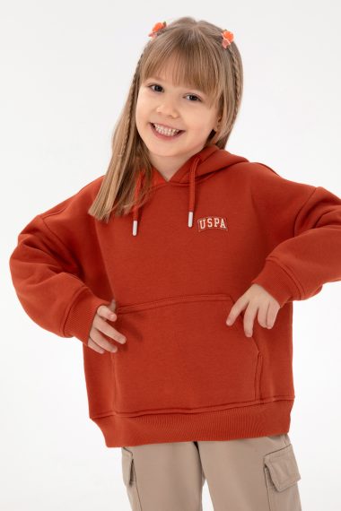 سویشرت بیسیک آجری Oversize دخترانه یو اس پولو | US POLO ASSN