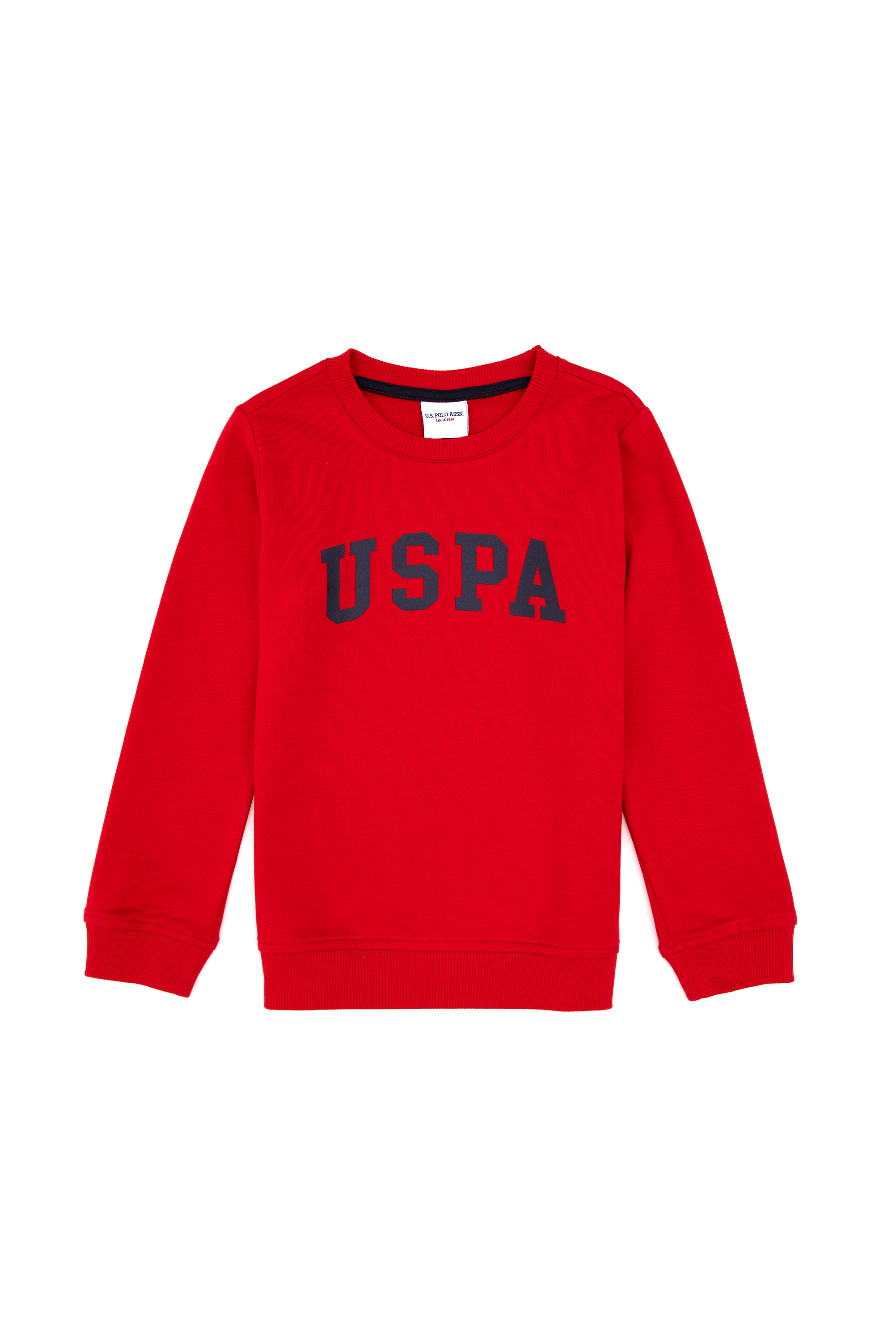 سویشرت بیسیک یقه گرد قرمز رگولار پسرانه یو اس پولو | US POLO ASSN