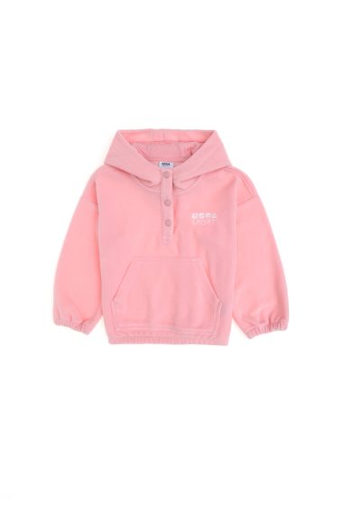 سویشرت هودی هودی صورتی  Oversize آستین بلند دخترانه یو اس پولو | US POLO ASSN