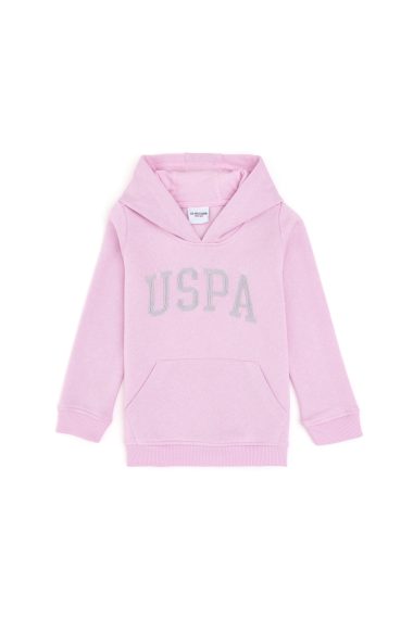 سویشرت هودی بیسیک  صورتی  رگولار  دخترانه یو اس پولو | US POLO ASSN