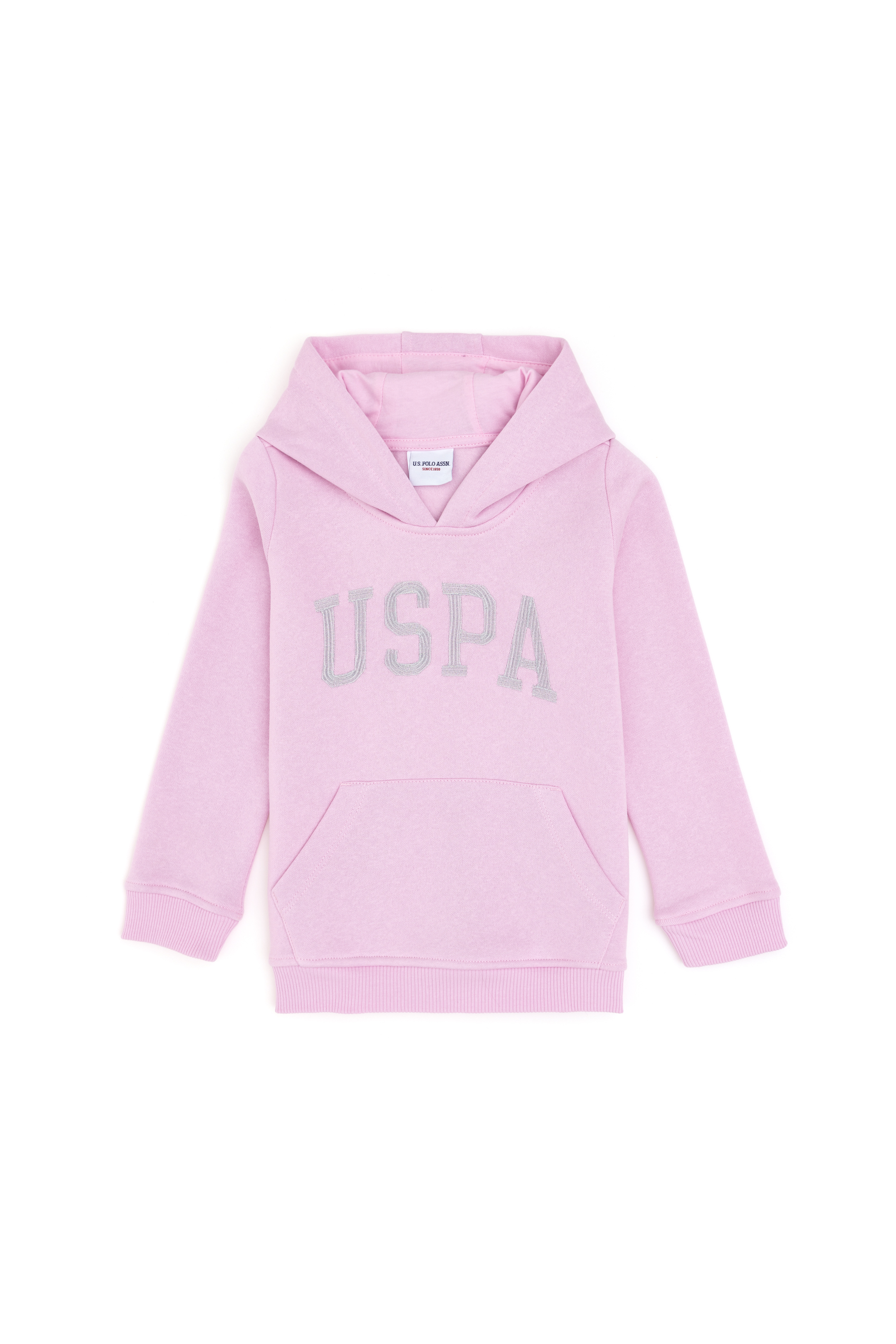 سویشرت هودی بیسیک صورتی رگولار دخترانه یو اس پولو | US POLO ASSN