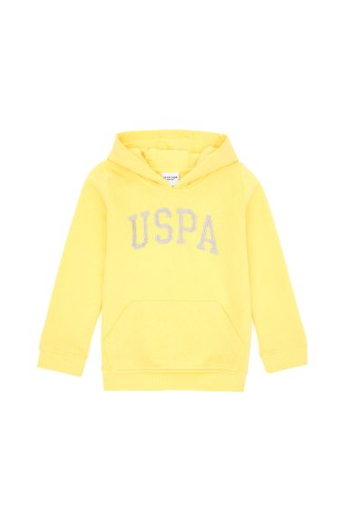 سویشرت هودی بیسیک  زرد  رگولار  دخترانه یو اس پولو | US POLO ASSN