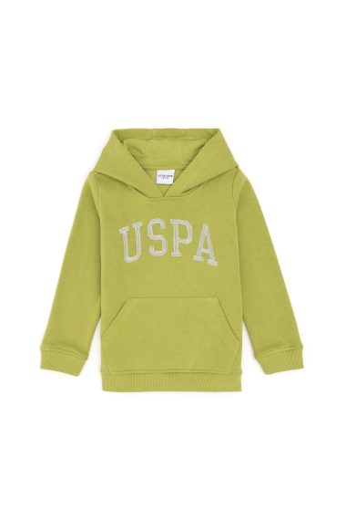 سویشرت هودی بیسیک  سبز پسته ای  رگولار  دخترانه یو اس پولو | US POLO ASSN