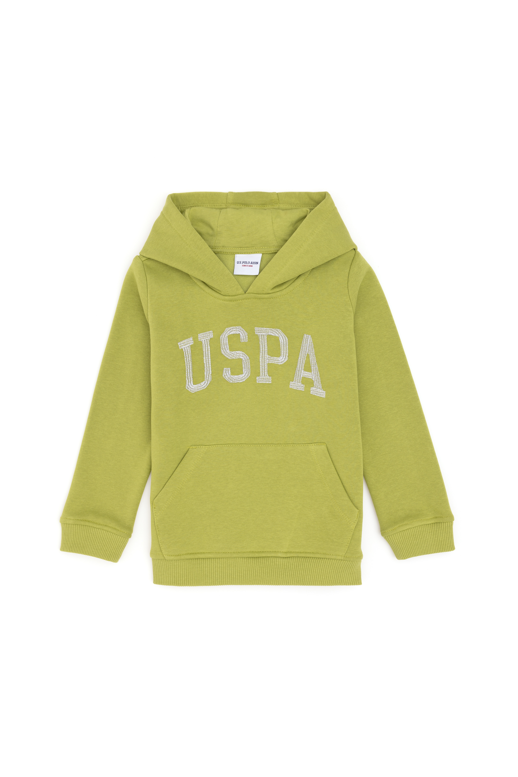 سویشرت هودی بیسیک سبز پسته ای رگولار دخترانه یو اس پولو | US POLO ASSN