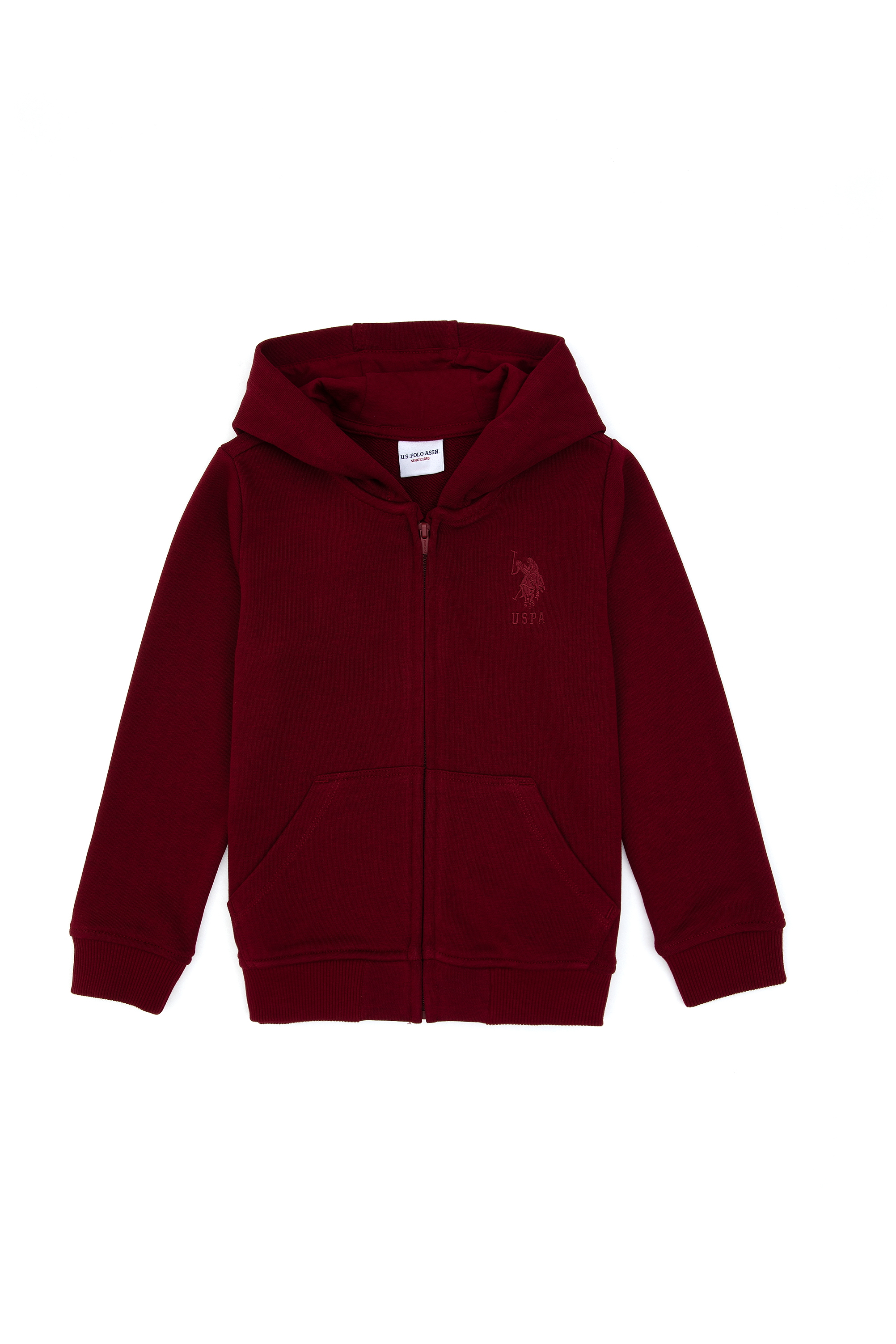 سویشرت هودی بیسیک بورگاندی استاندارد فیت پسرانه یو اس پولو | US POLO ASSN