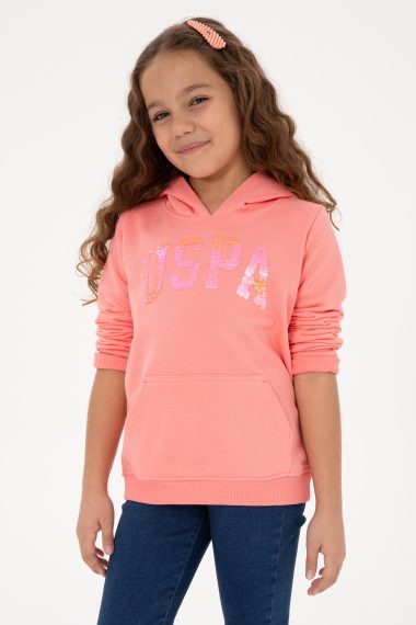 سویشرت هودی بیسیک  صورتی  رگولار  دخترانه یو اس پولو | US POLO ASSN