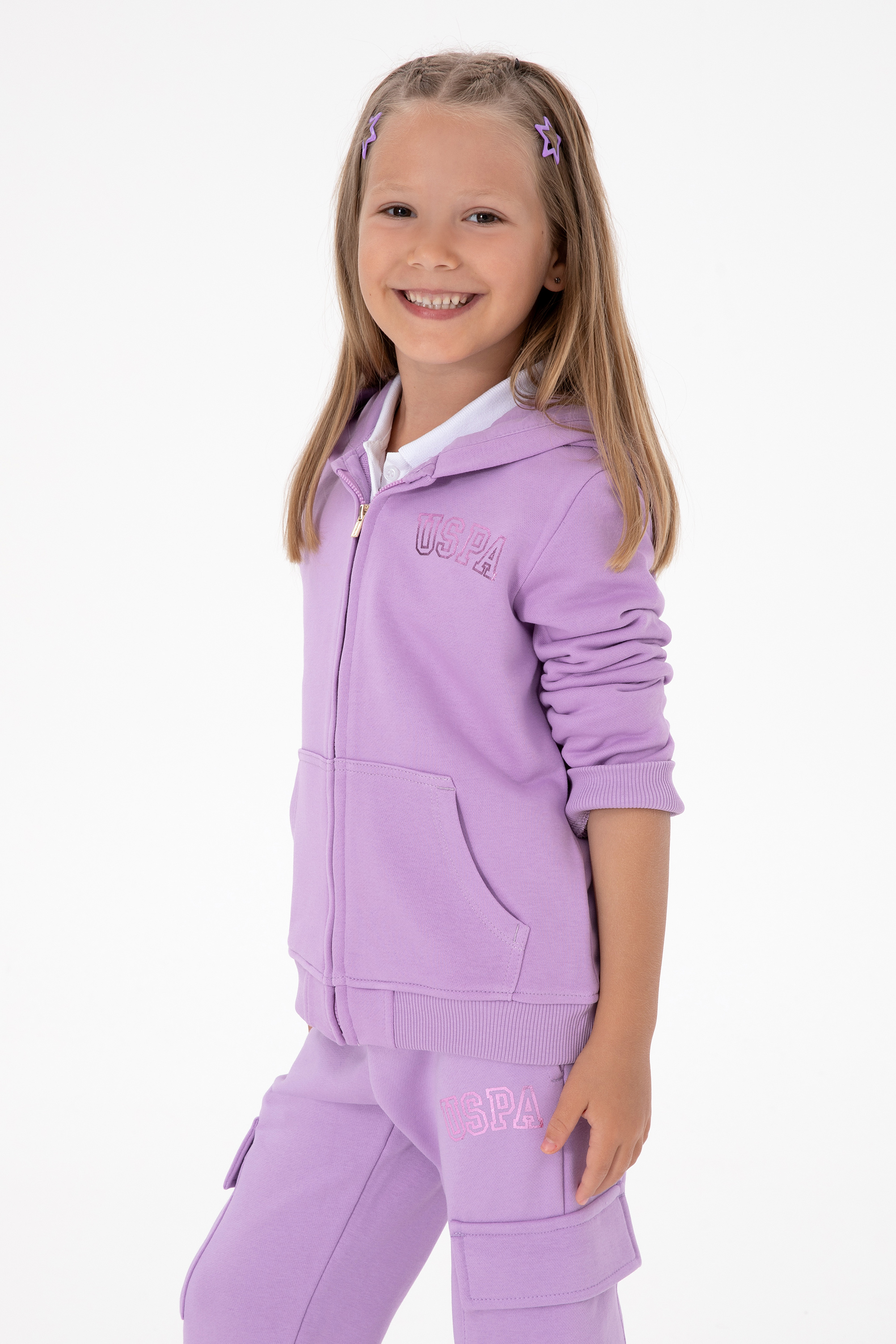 سویشرت هودی بیسیک یاسی رگولار دخترانه یو اس پولو | US POLO ASSN