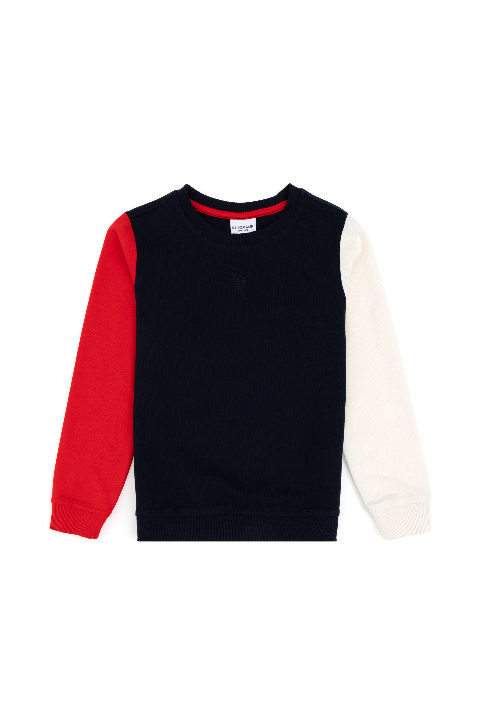 سویشرت یقه گرد لاجورد رگولار پسرانه یو اس پولو | US POLO ASSN