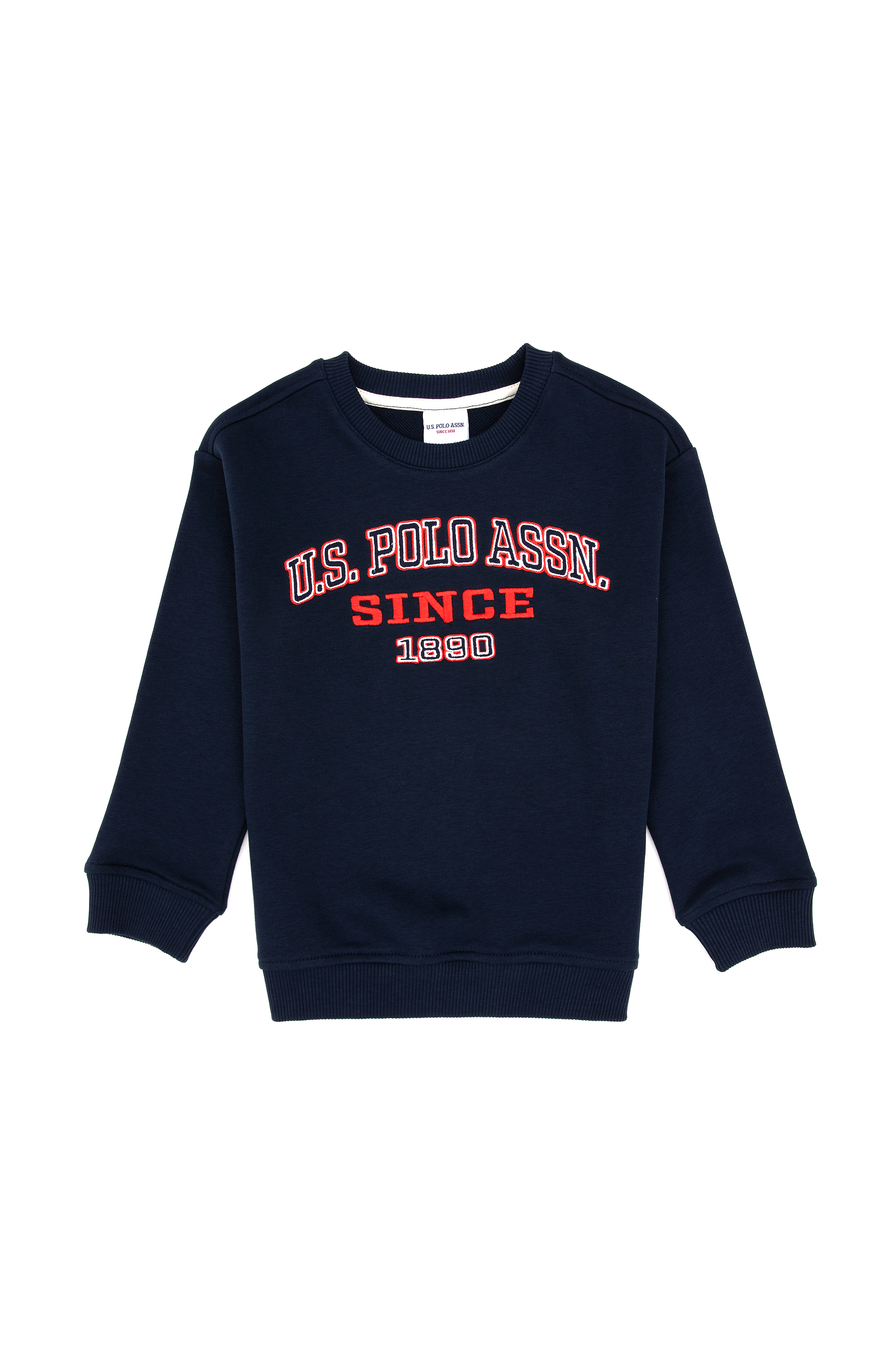 سویشرت یقه گرد لاجورد روشن ریلکس پسرانه یو اس پولو | US POLO ASSN