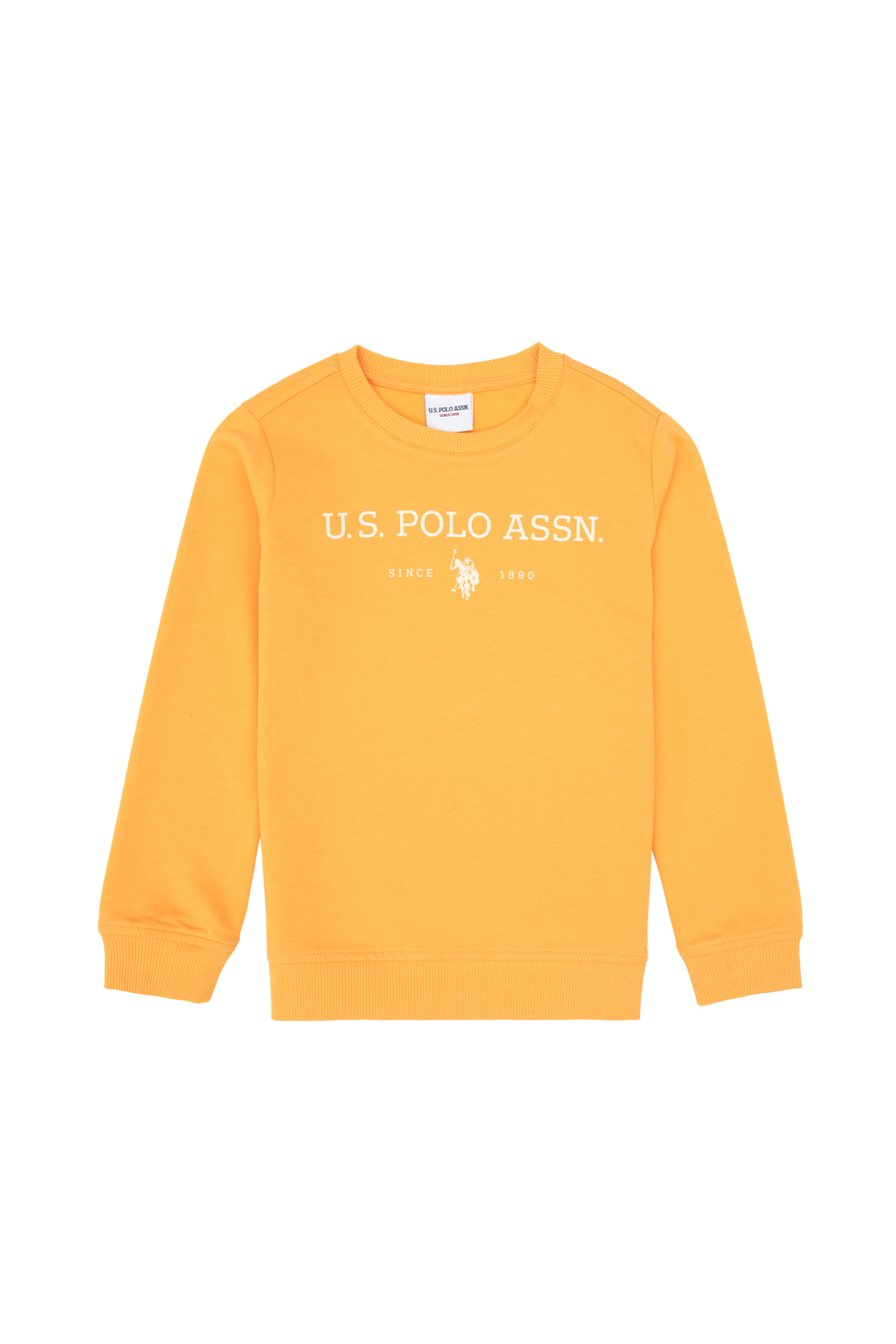 سویشرت یقه گرد زرد رگولار پسرانه یو اس پولو | US POLO ASSN