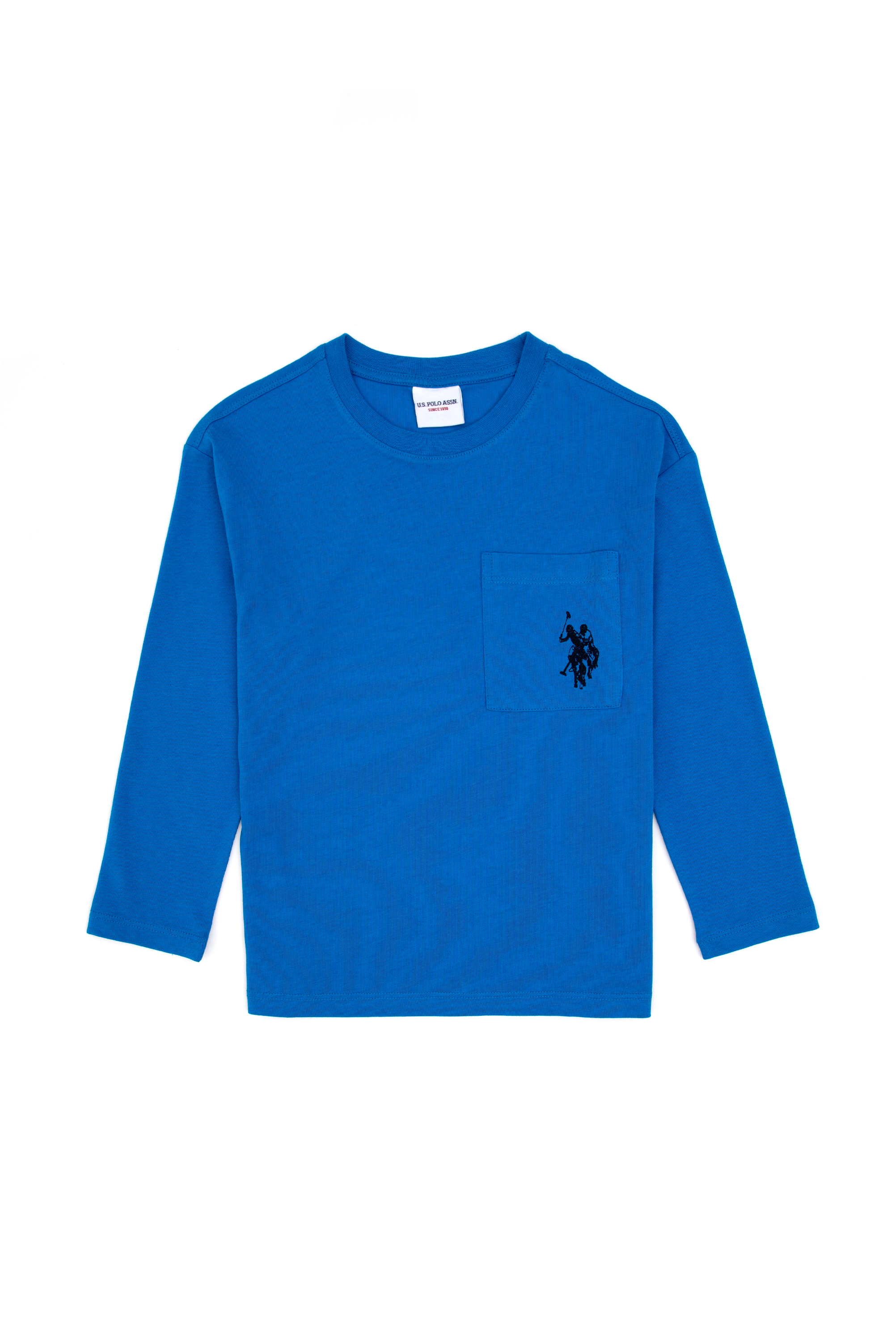 سویشرت یقه گرد آبی تیره ریلکس پسرانه یو اس پولو | US POLO ASSN