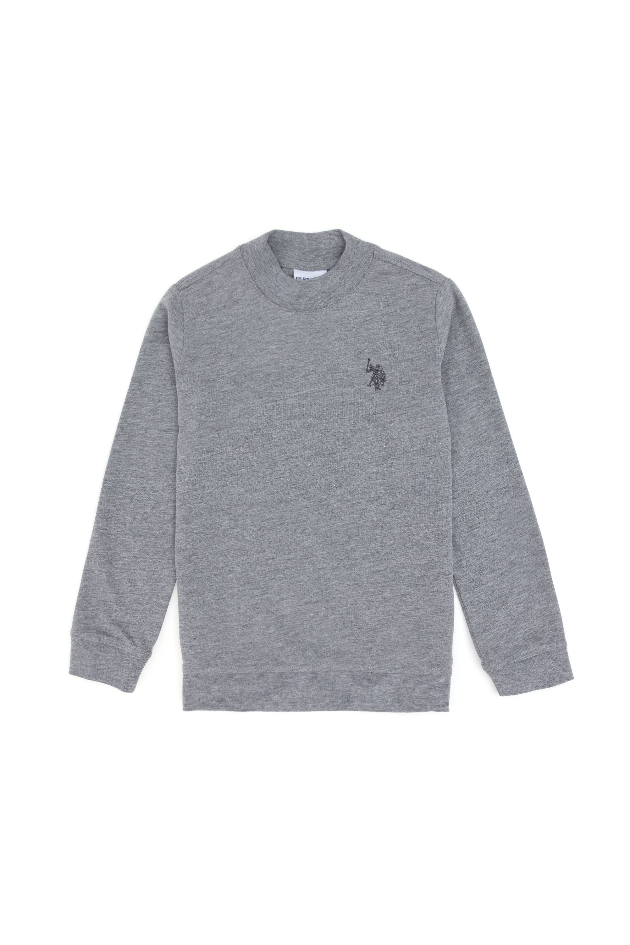سویشرت یقه گرد بیسیک خاکستری ملانژ رگولار پسرانه یو اس پولو | US POLO ASSN