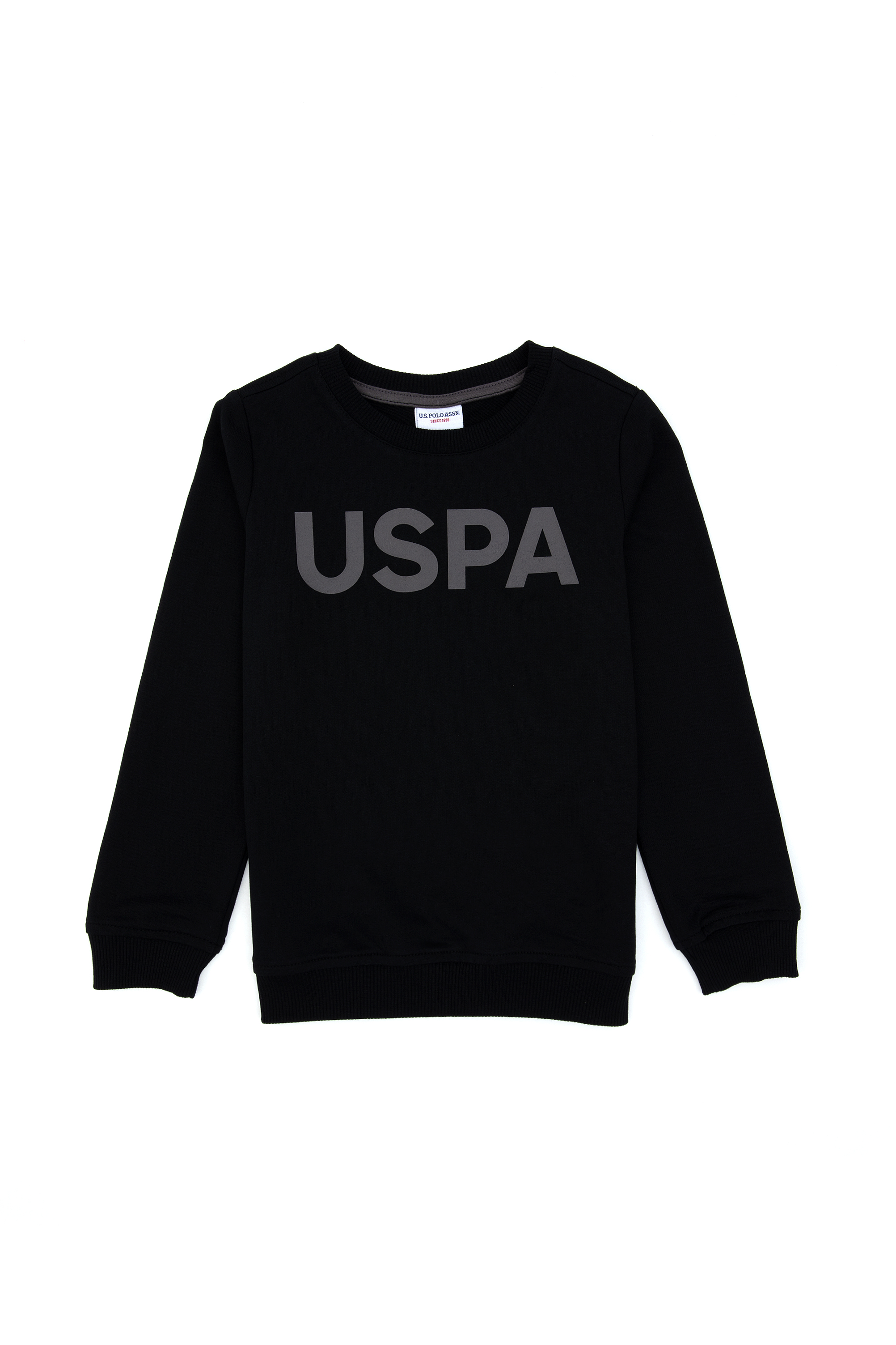سویشرت یقه گرد بیسیک سیاه رگولار پسرانه یو اس پولو | US POLO ASSN