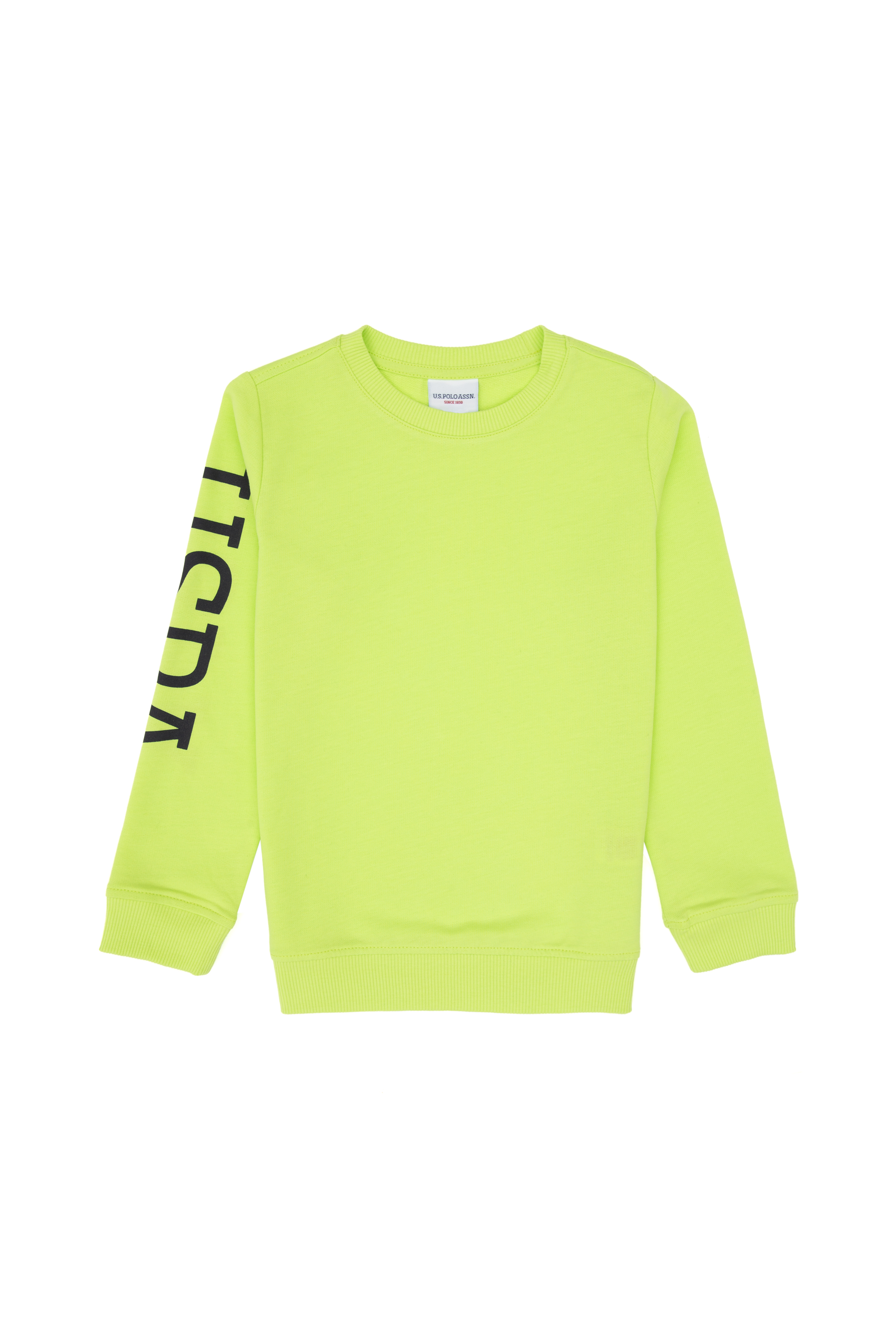 سویشرت یقه گرد بیسیک سبز رگولار پسرانه یو اس پولو | US POLO ASSN