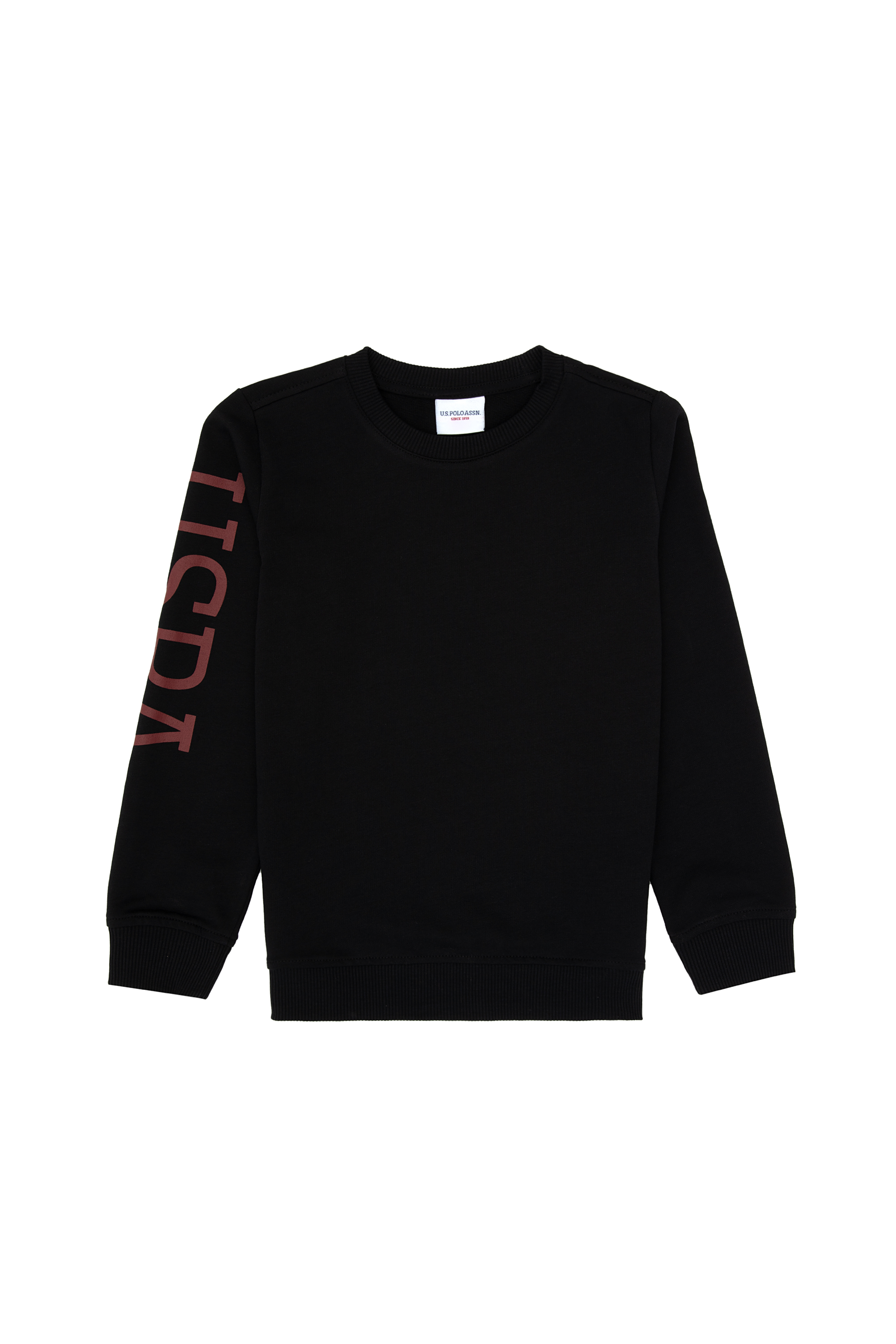 سویشرت یقه گرد بیسیک سیاه رگولار پسرانه یو اس پولو | US POLO ASSN