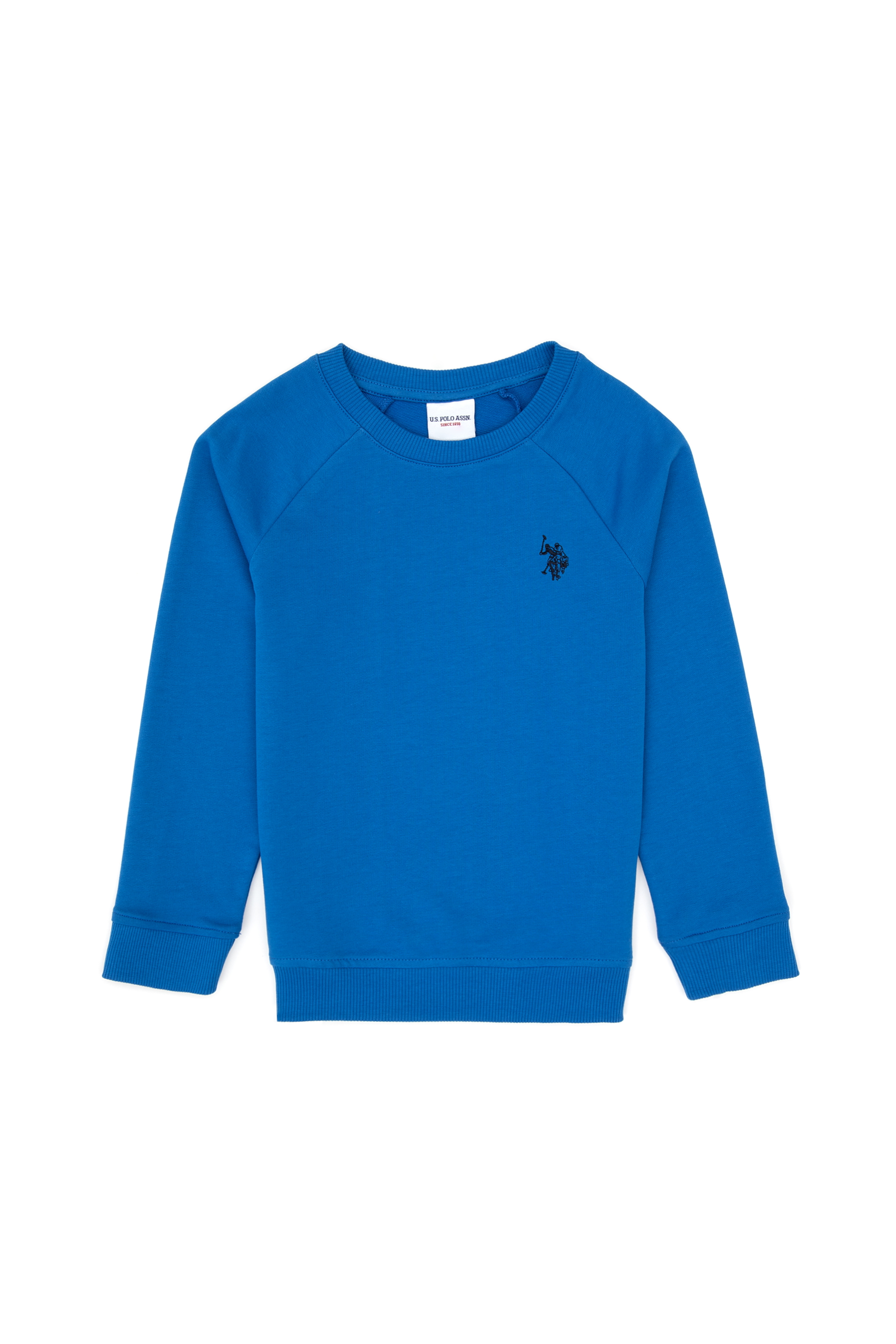 سویشرت یقه گرد بیسیک آبی تیره رگولار پسرانه یو اس پولو | US POLO ASSN