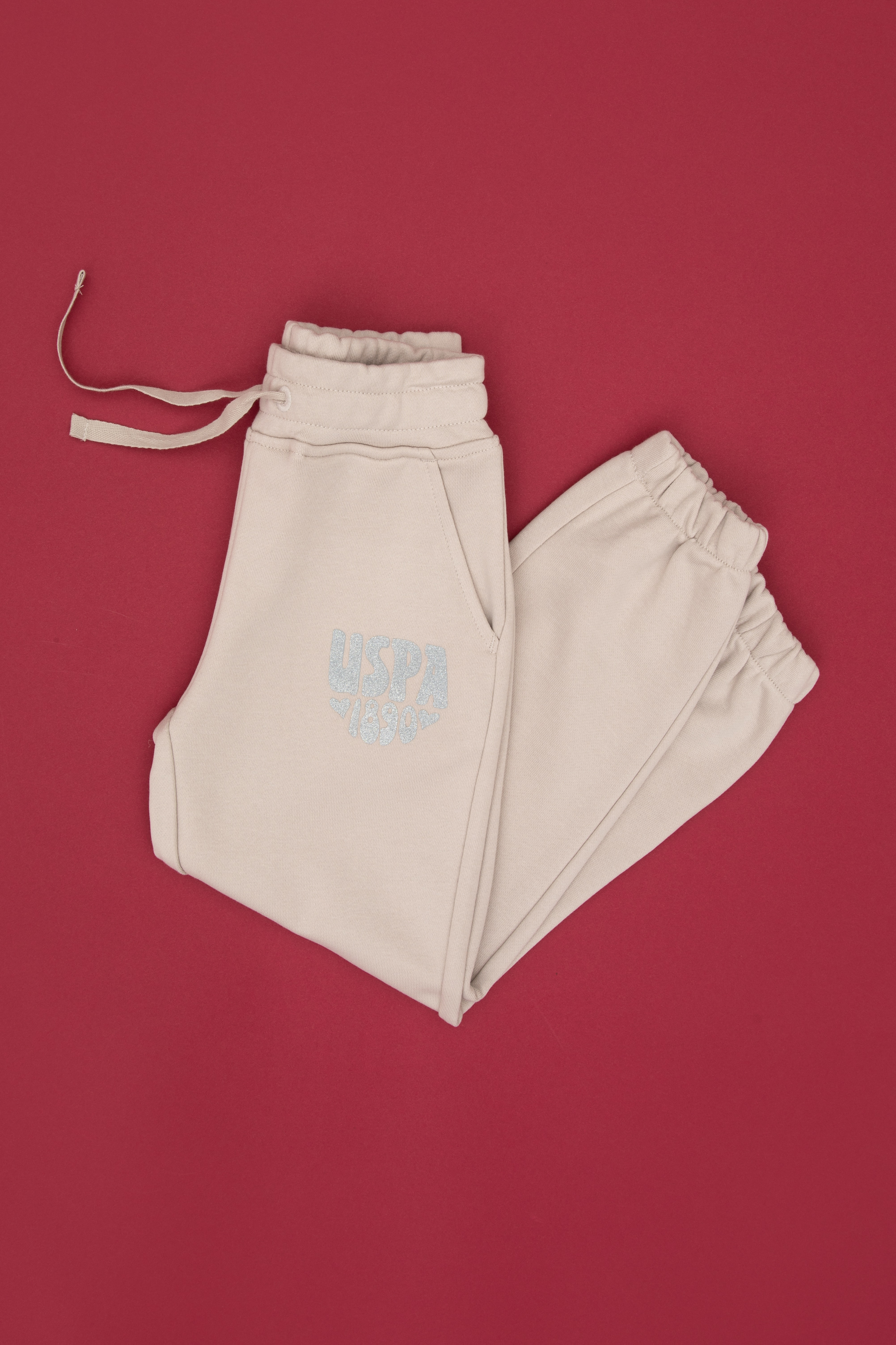 شلوار جاگر ورزشی خاکستری رگولار دخترانه یو اس پولو | US POLO ASSN