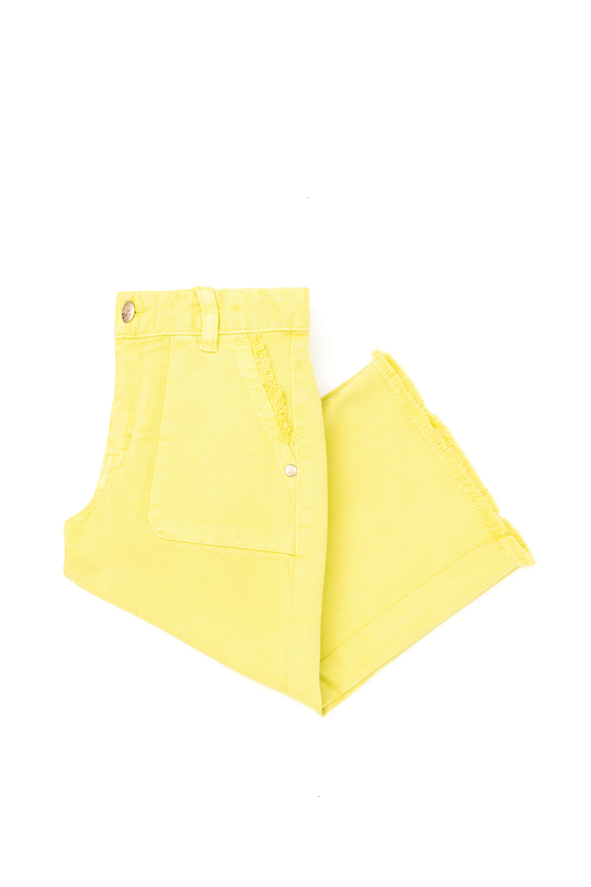 شلوار کانواس لیمویی Flare Cropped دخترانه یو اس پولو | US POLO ASSN