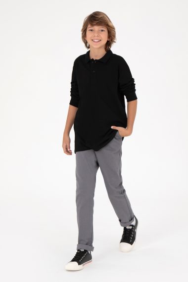 شلوار کانواس  خاکستری  اندامی  پسرانه یو اس پولو | US POLO ASSN