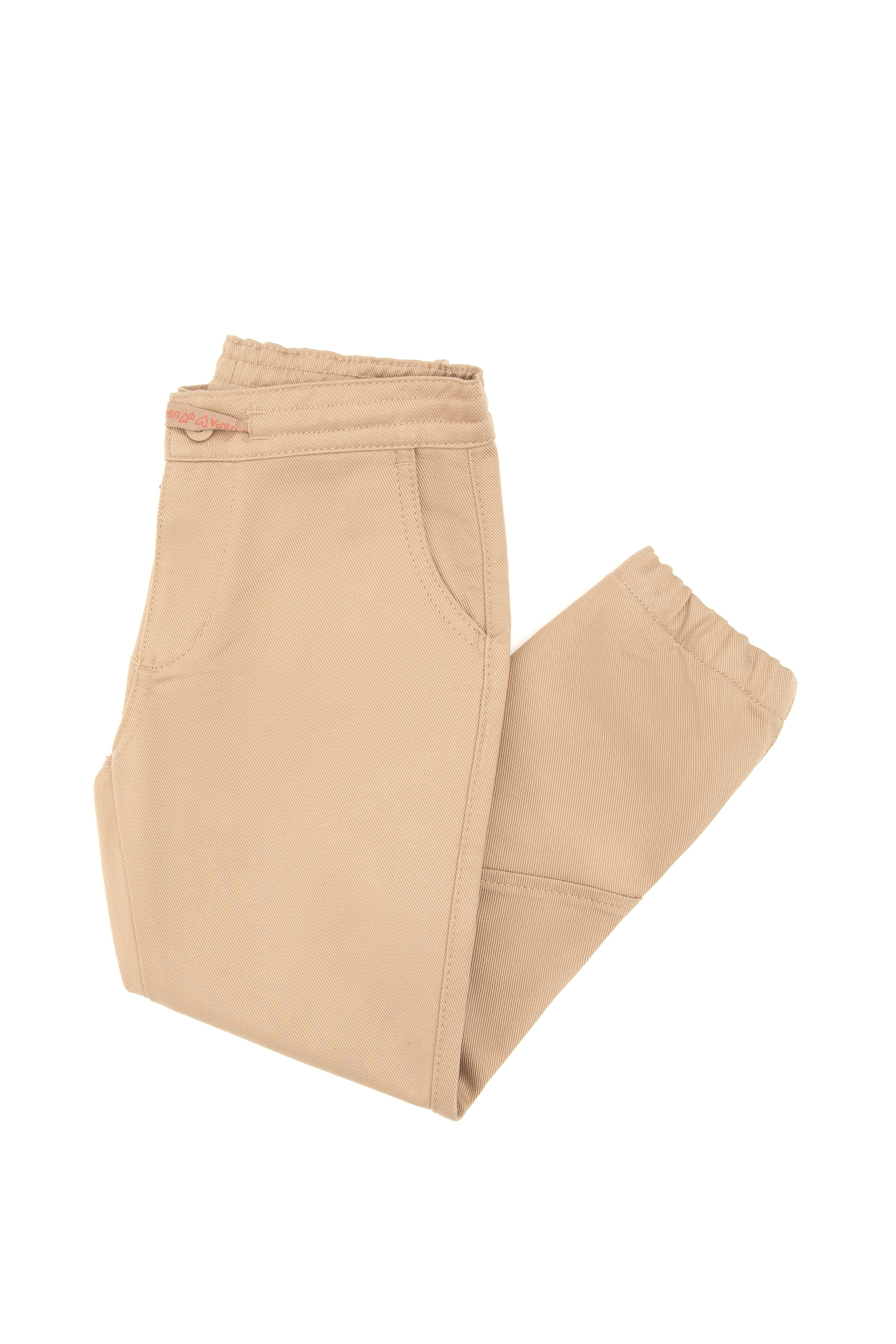 شلوار کانواس کرمی جاگر دخترانه یو اس پولو | US POLO ASSN
